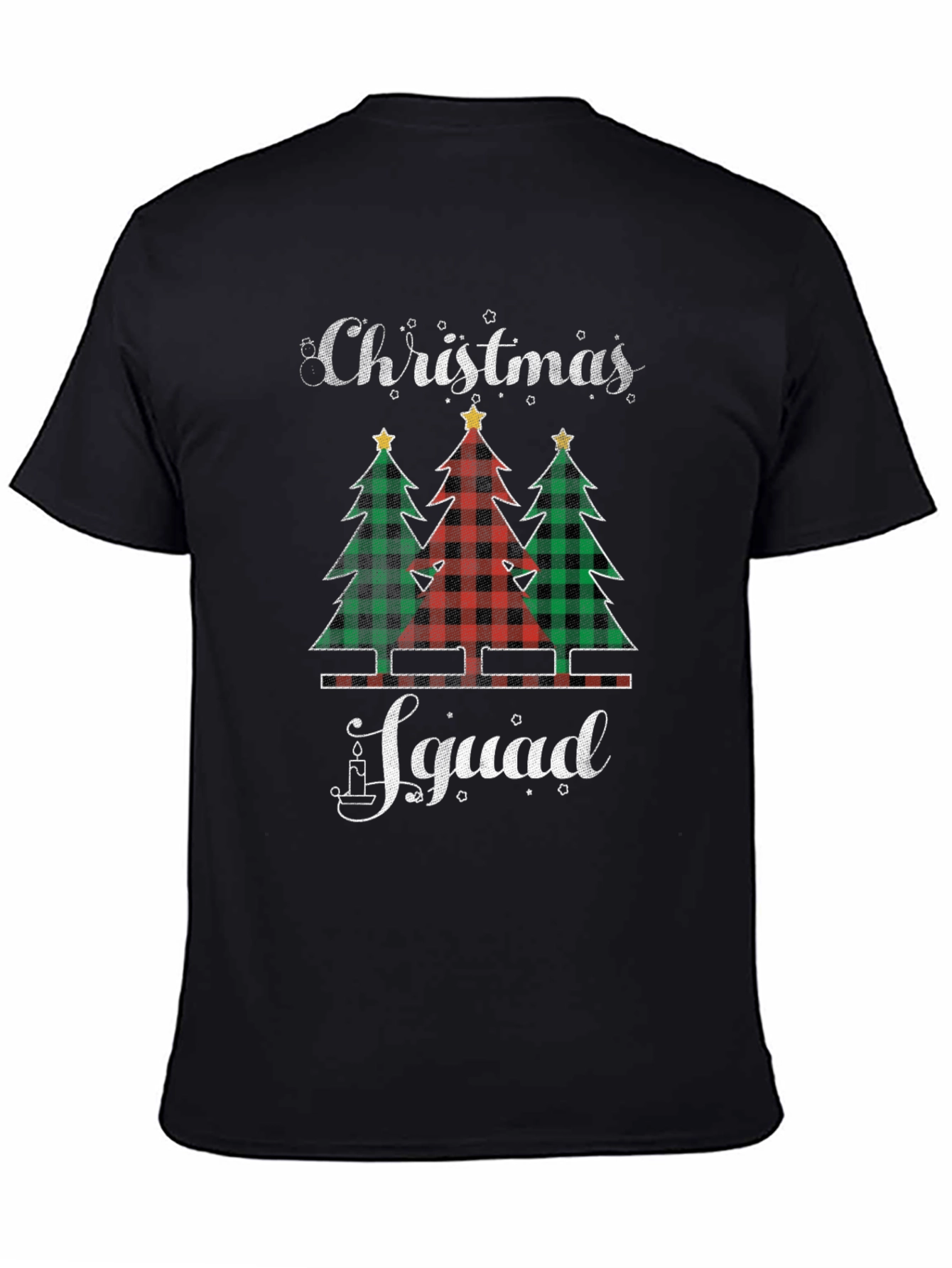Christmas Squad Plaid Trees Graphic Tee