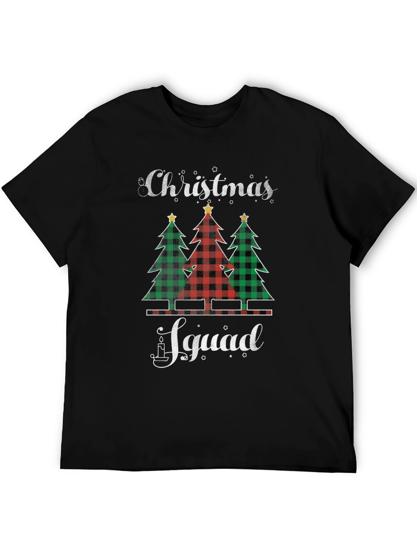 Christmas Squad Plaid Trees Graphic Tee