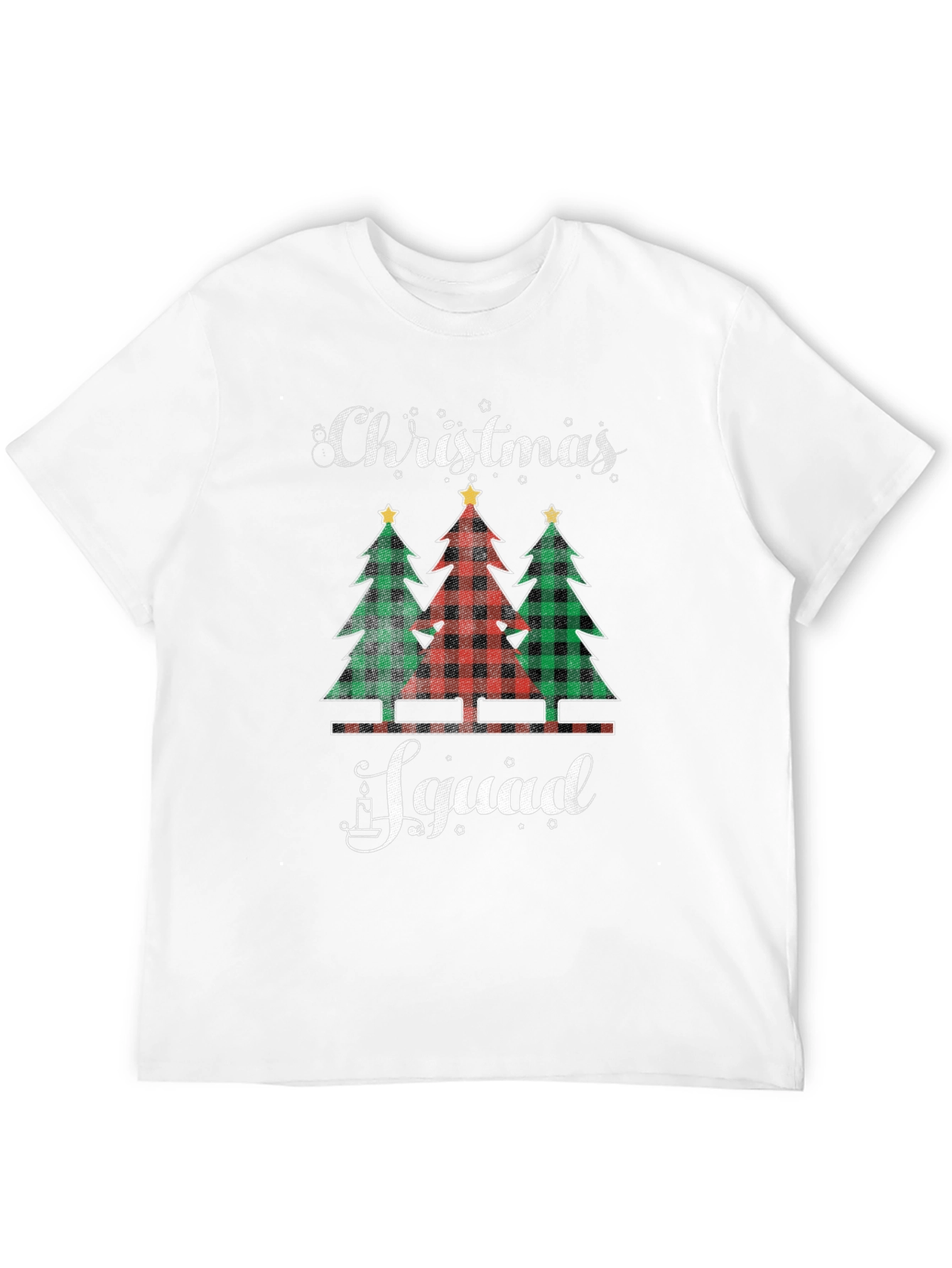 Christmas Squad Plaid Trees Graphic Tee