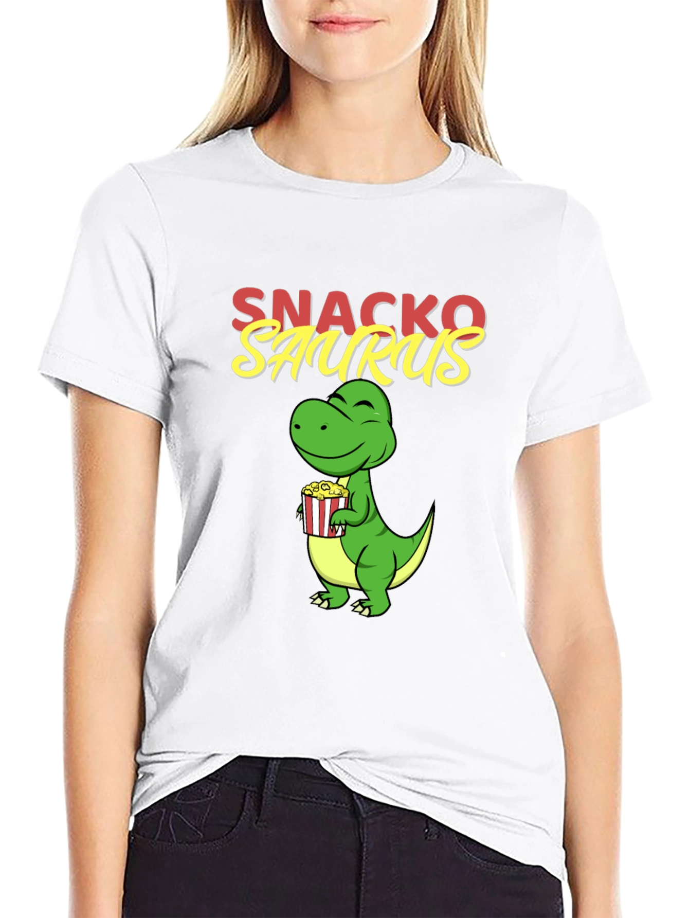 Snackosaurus Graphic Tee - Fun Dinosaur T-Shirt
