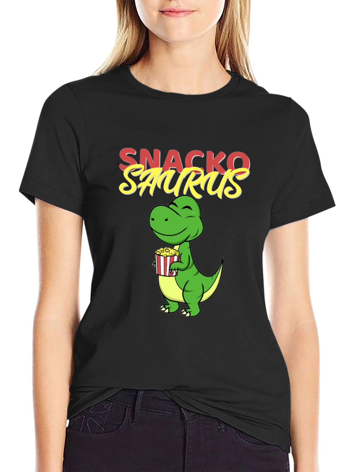 Snackosaurus Graphic Tee - Fun Dinosaur T-Shirt