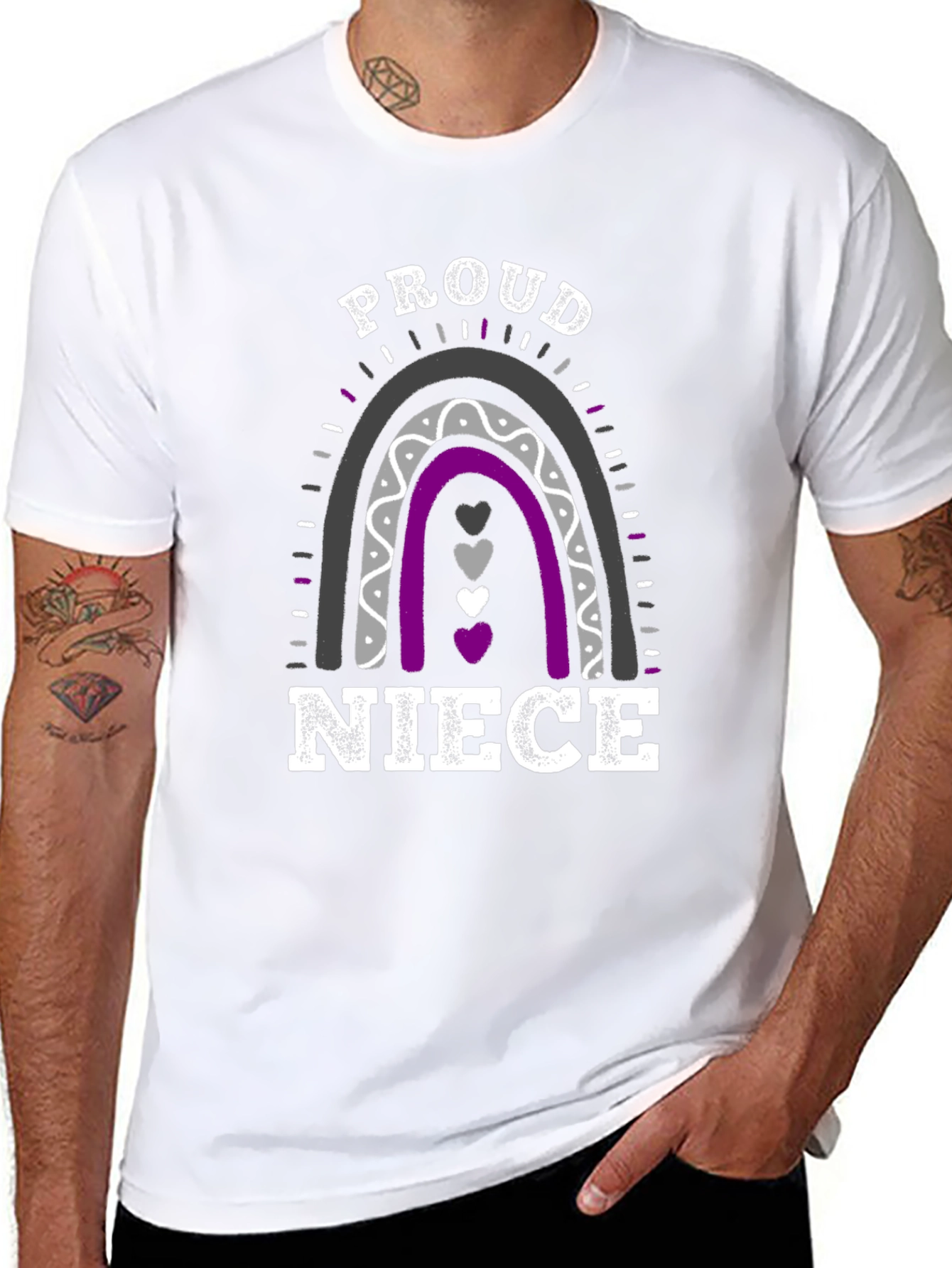 Proud Niece Rainbow Graphic T-Shirt