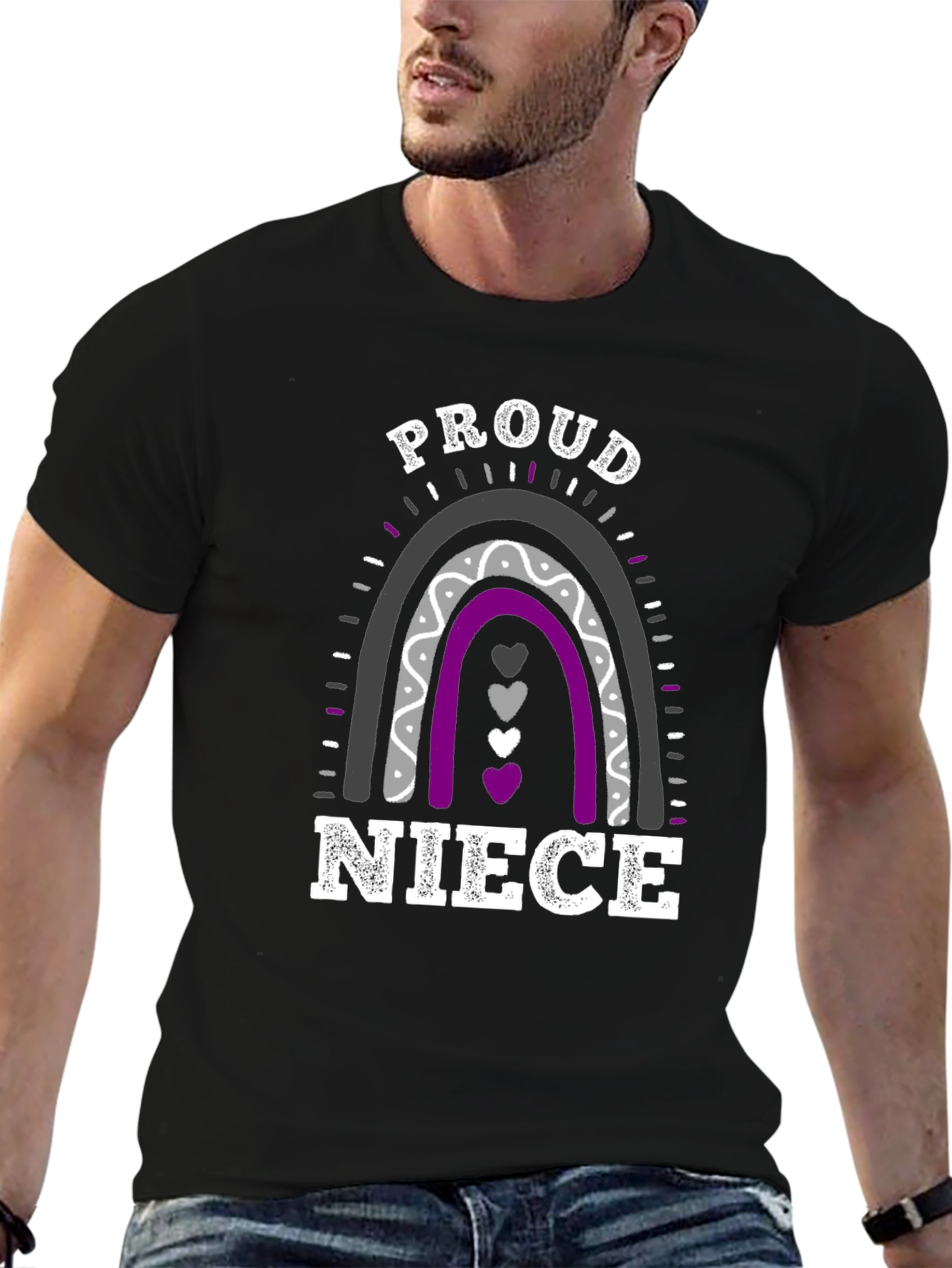 Proud Niece Rainbow Graphic T-Shirt