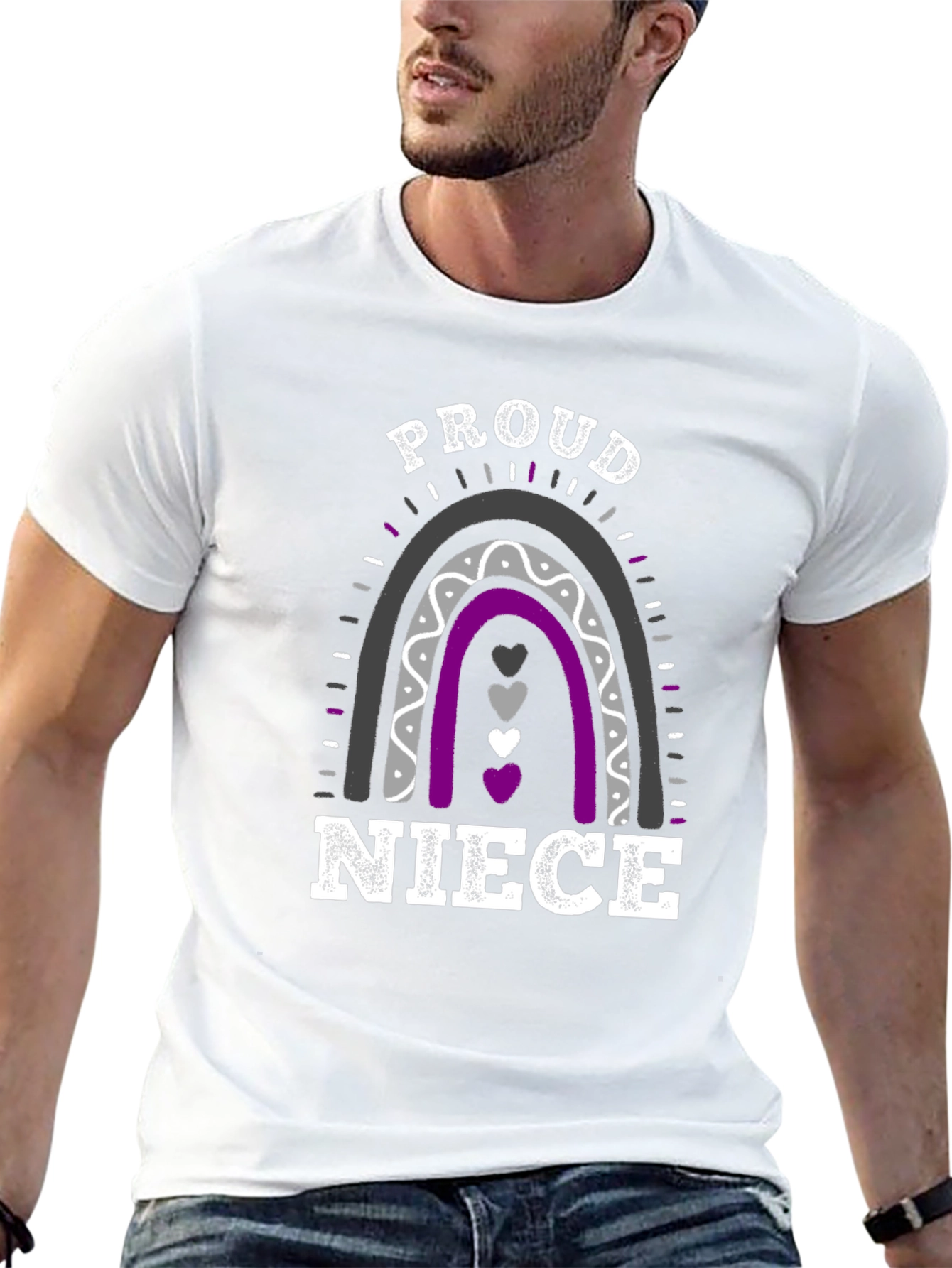 Proud Niece Rainbow Graphic T-Shirt