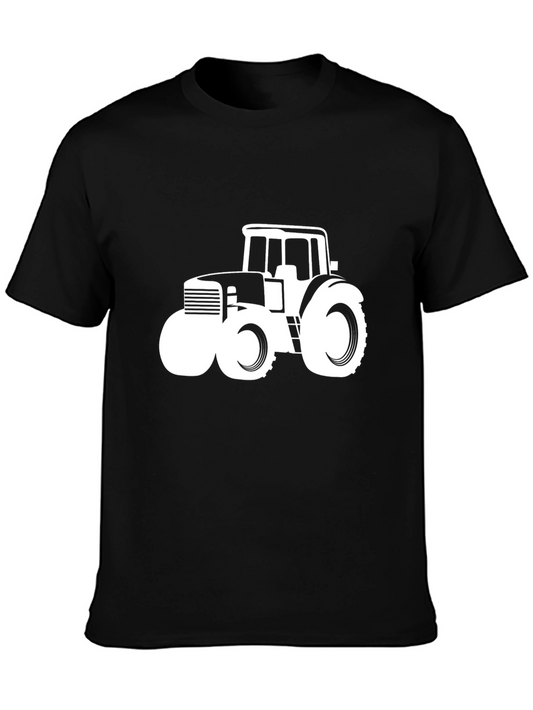 Tractor Graphic Tee - Black Cotton Comfort
