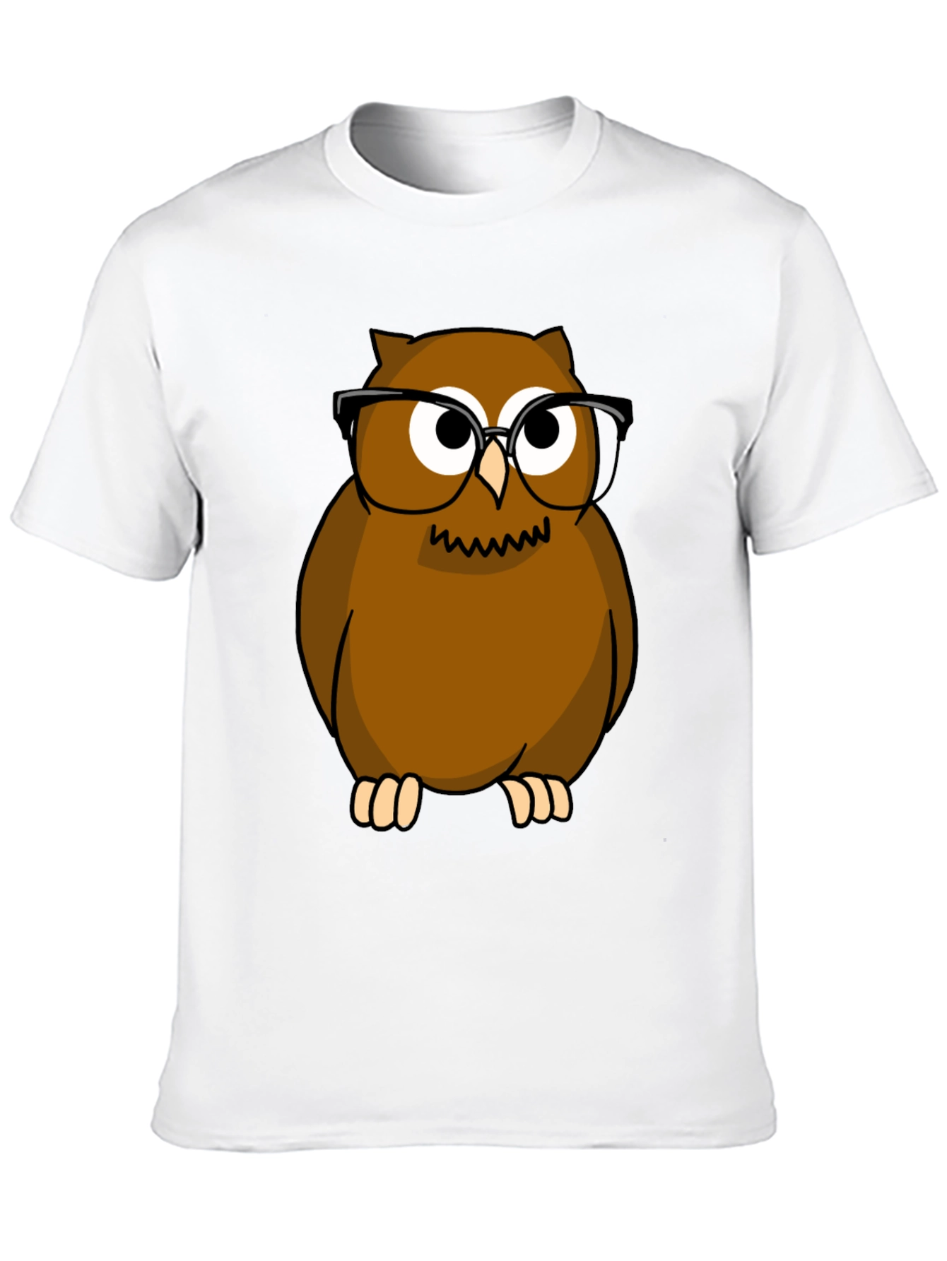 Funny Owl with Glasses T-Shirt - Novelty Tee