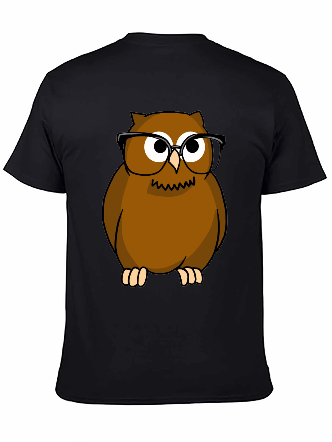 Funny Owl with Glasses T-Shirt - Novelty Tee