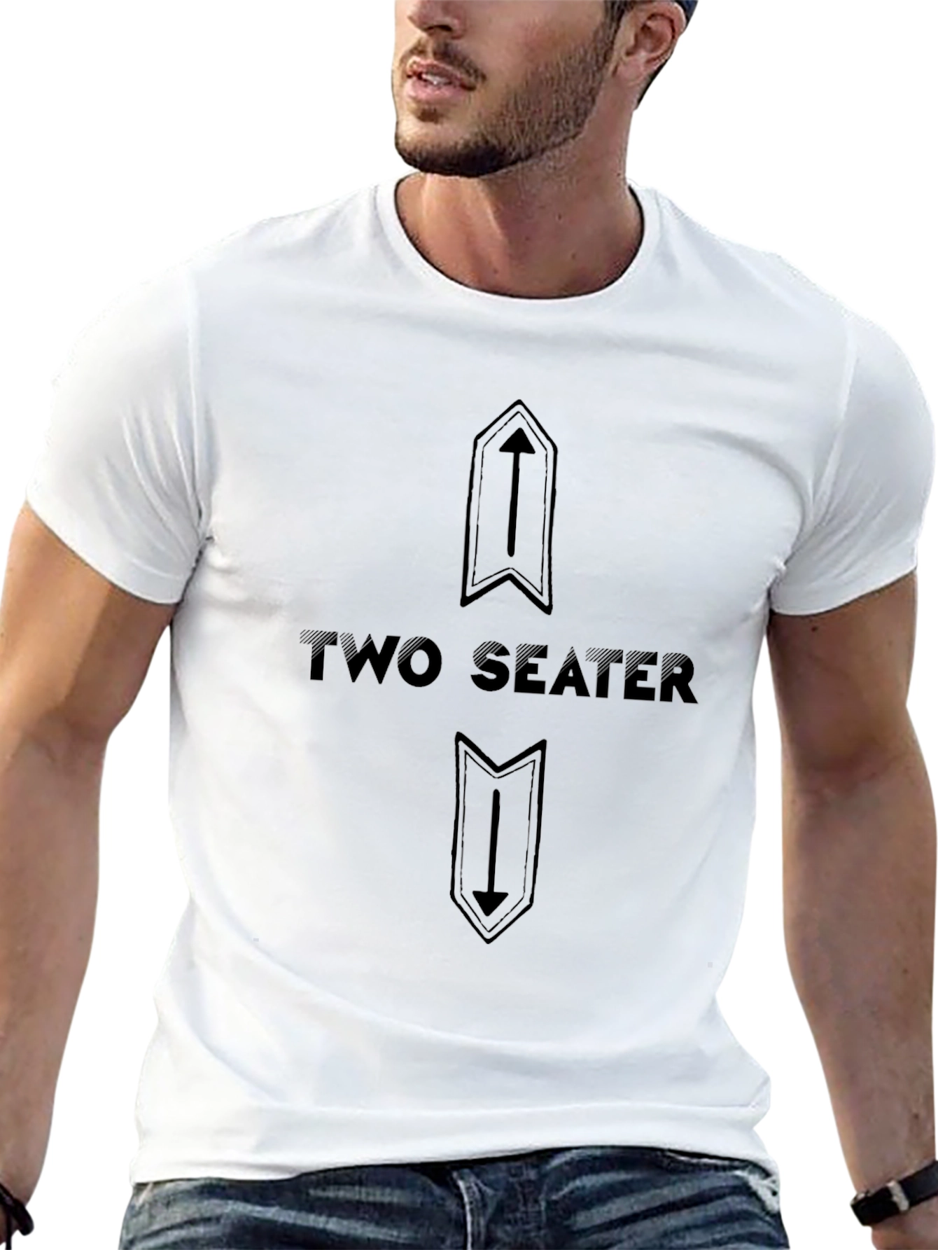 Two Seater Graphic Tee - Black Cotton T-Shirt