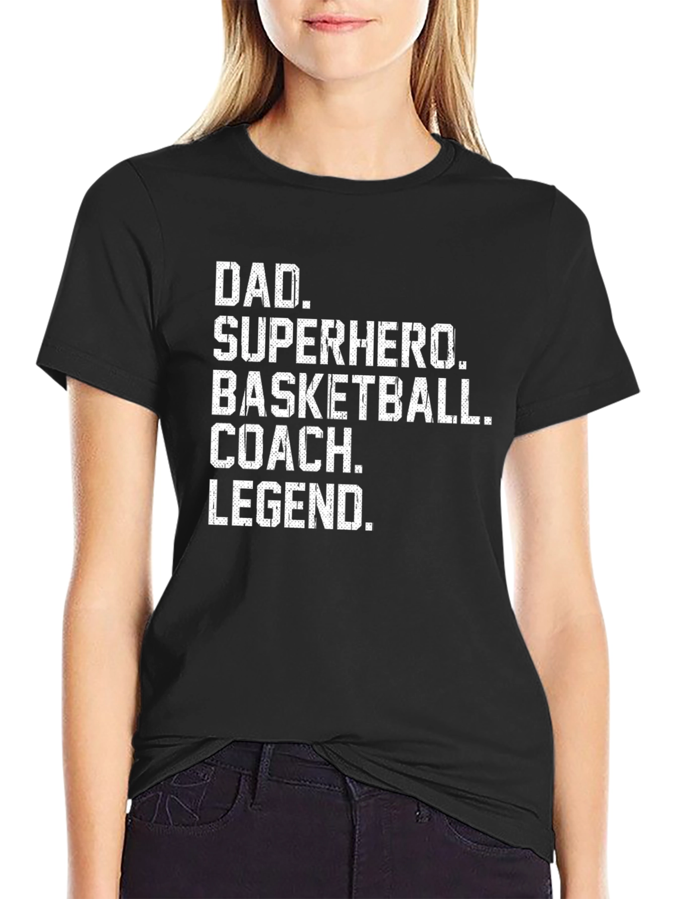 Dad Superhero Basketball Coach Legend T-Shirt