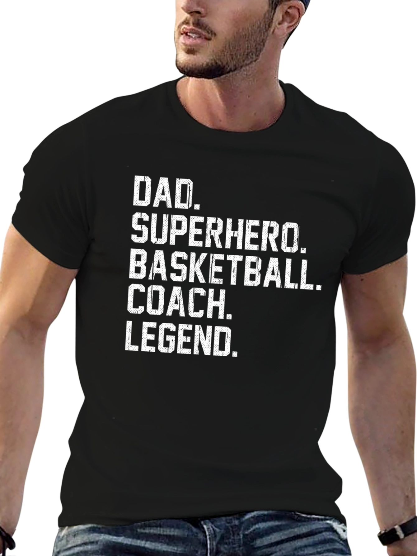 Dad Superhero Basketball Coach Legend T-Shirt