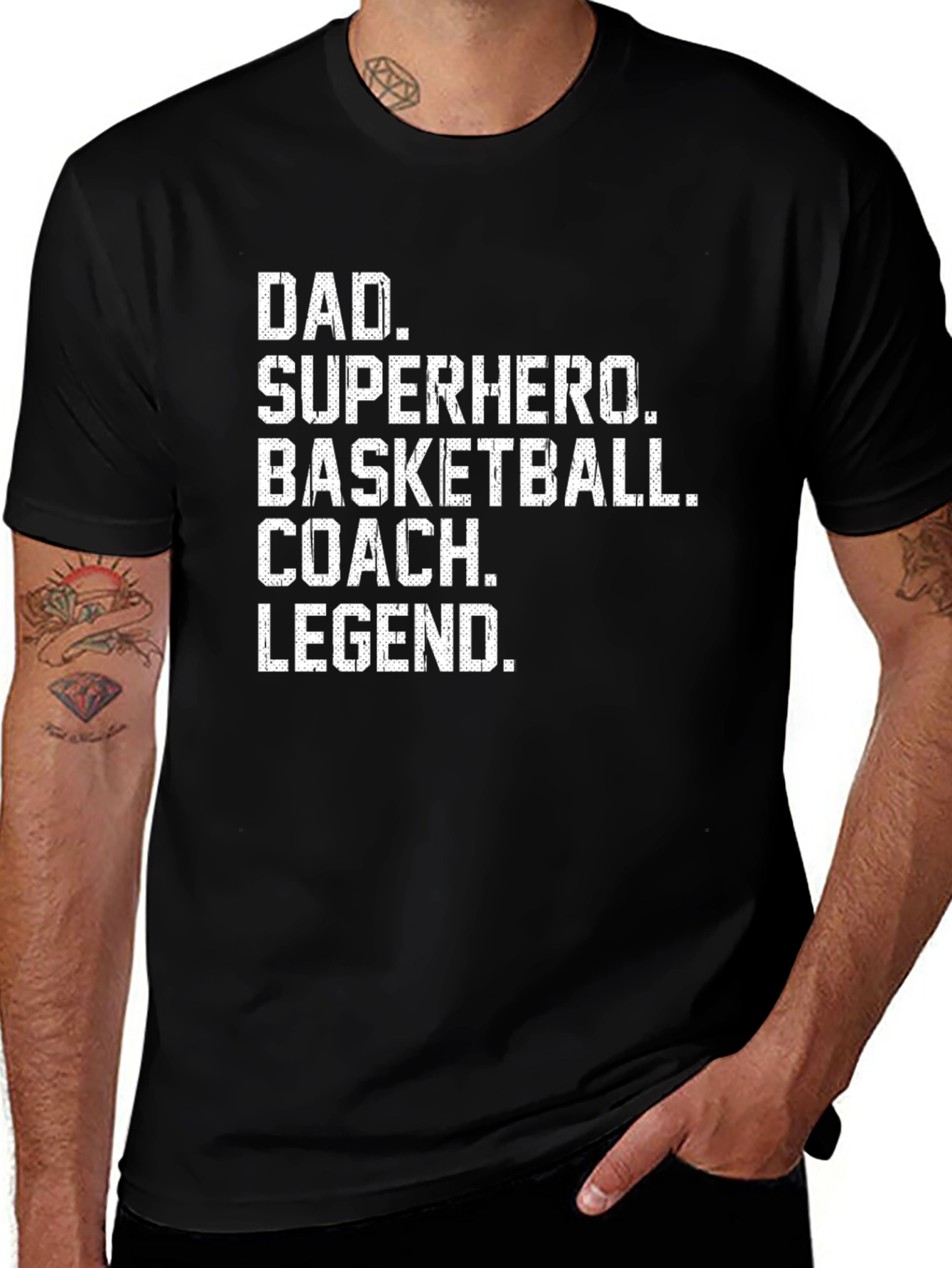 Dad Superhero Basketball Coach Legend T-Shirt