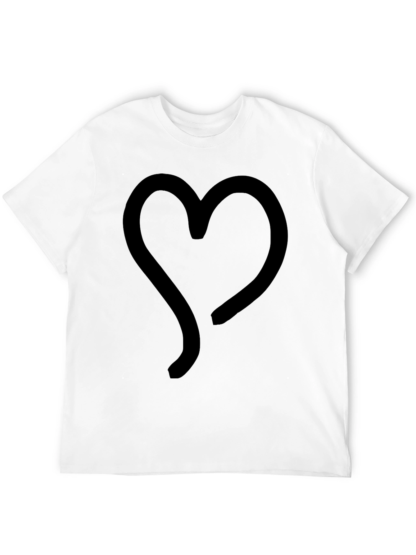 Heart Graphic Black T-Shirt | Casual Style