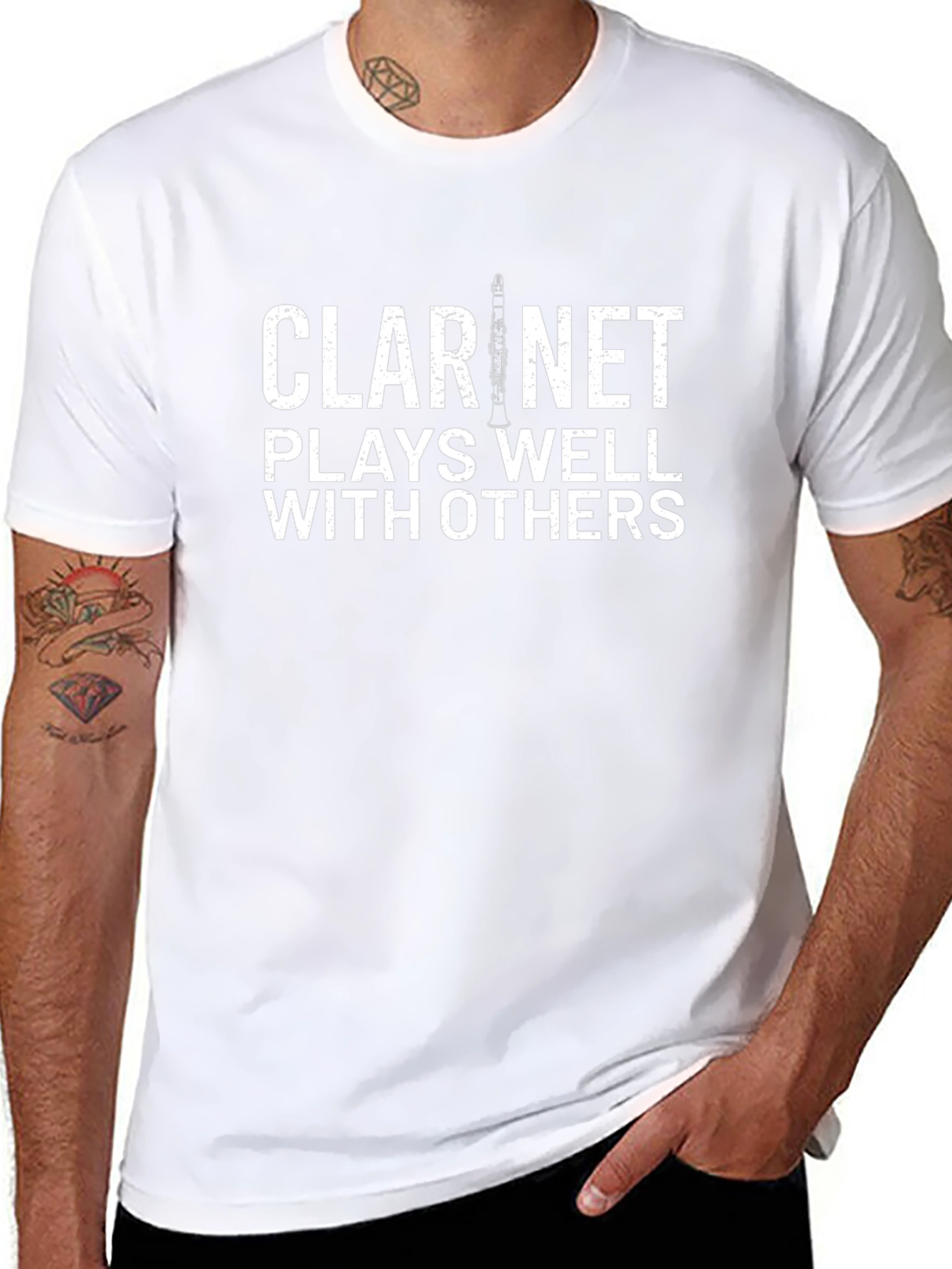 Clarinet Plays Well With Others Funny Musician T-Shirt