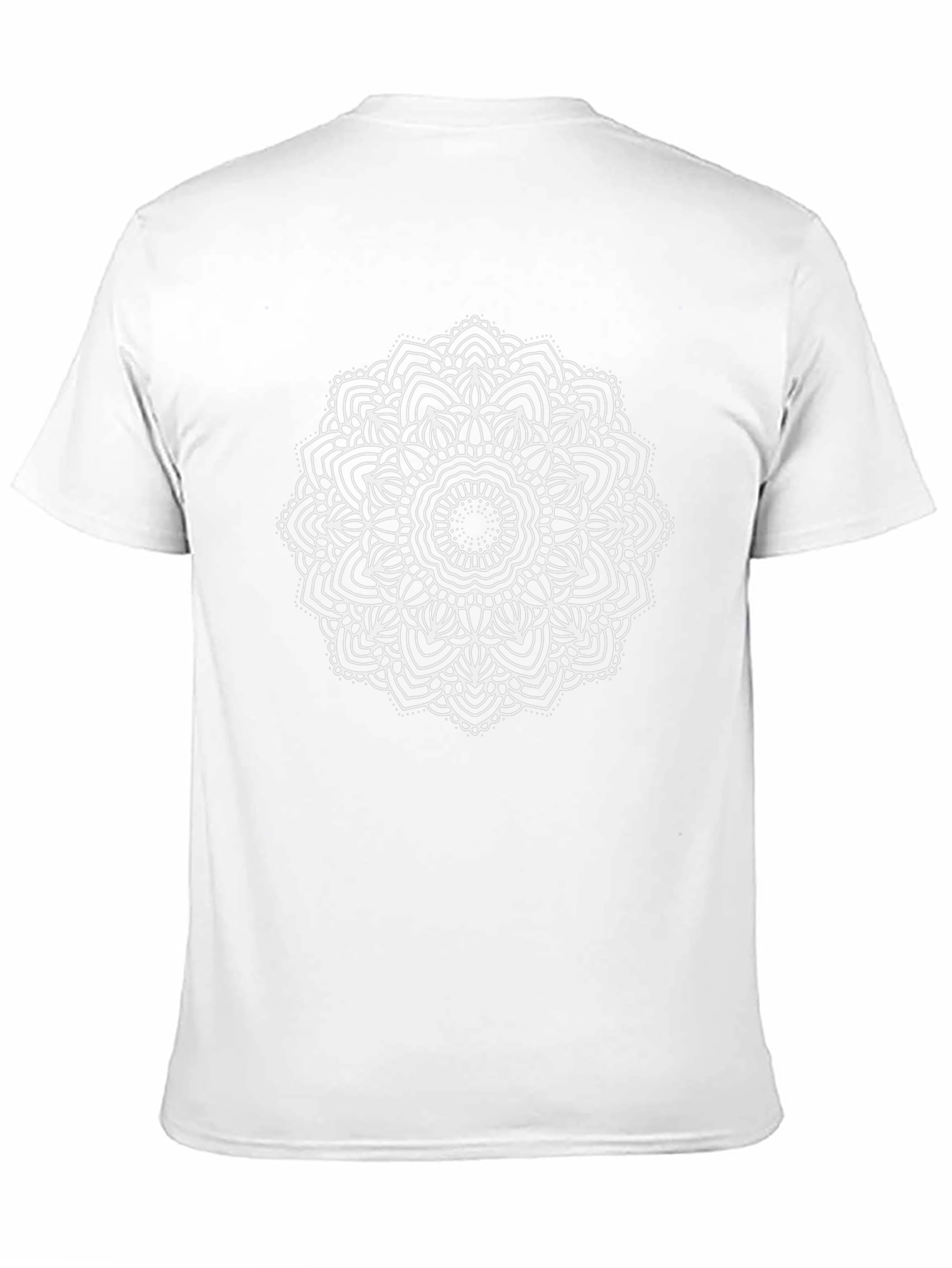 Mens Black T-Shirt with White Mandala Design