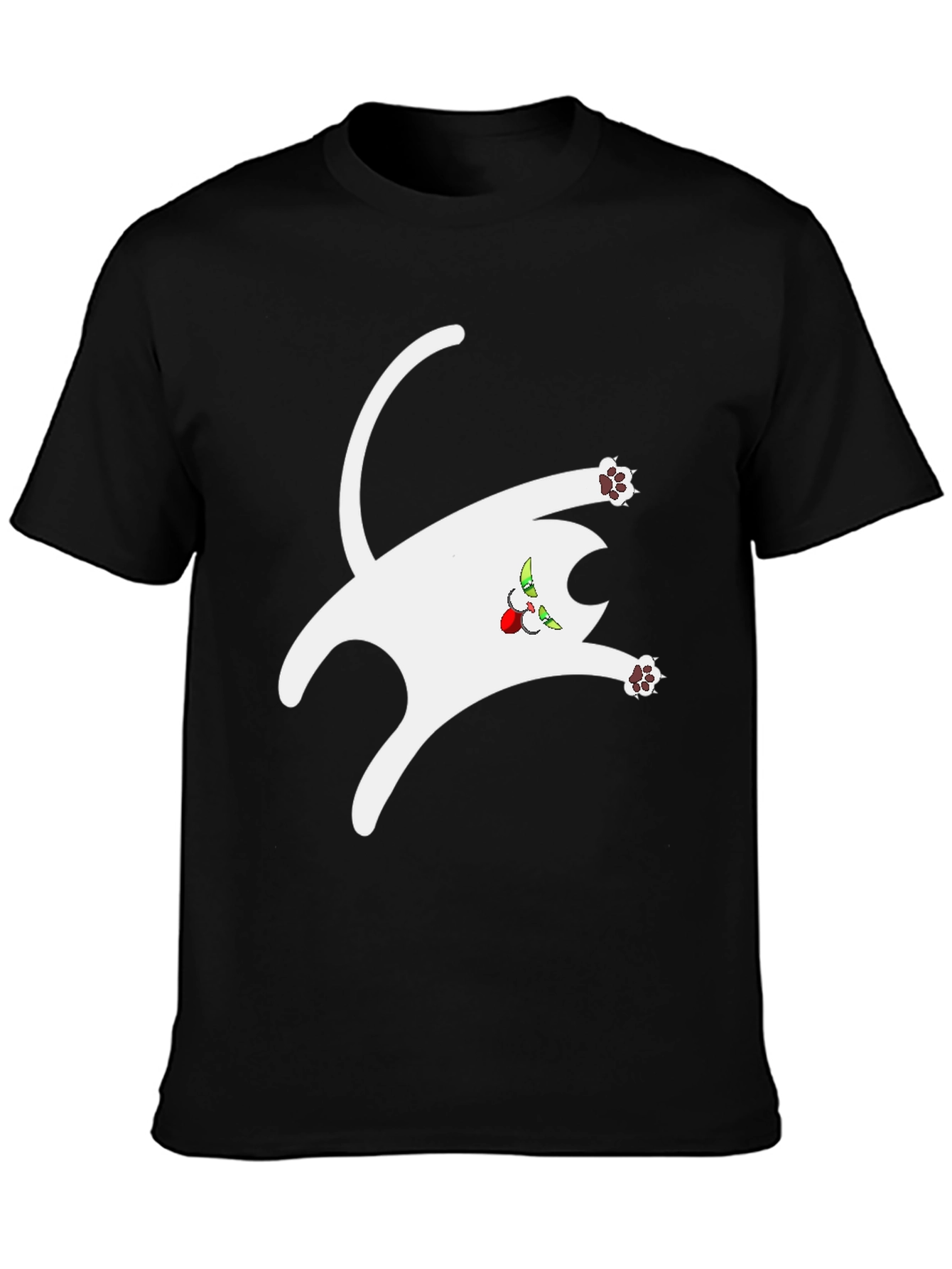 Funny Cat Graphic Tee - Black Cotton T-Shirt