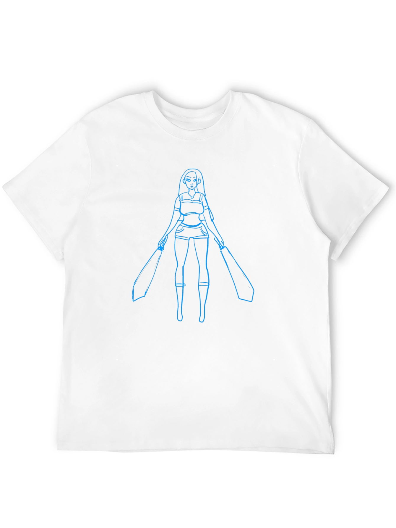 Blue Warrior Graphic Black T-Shirt