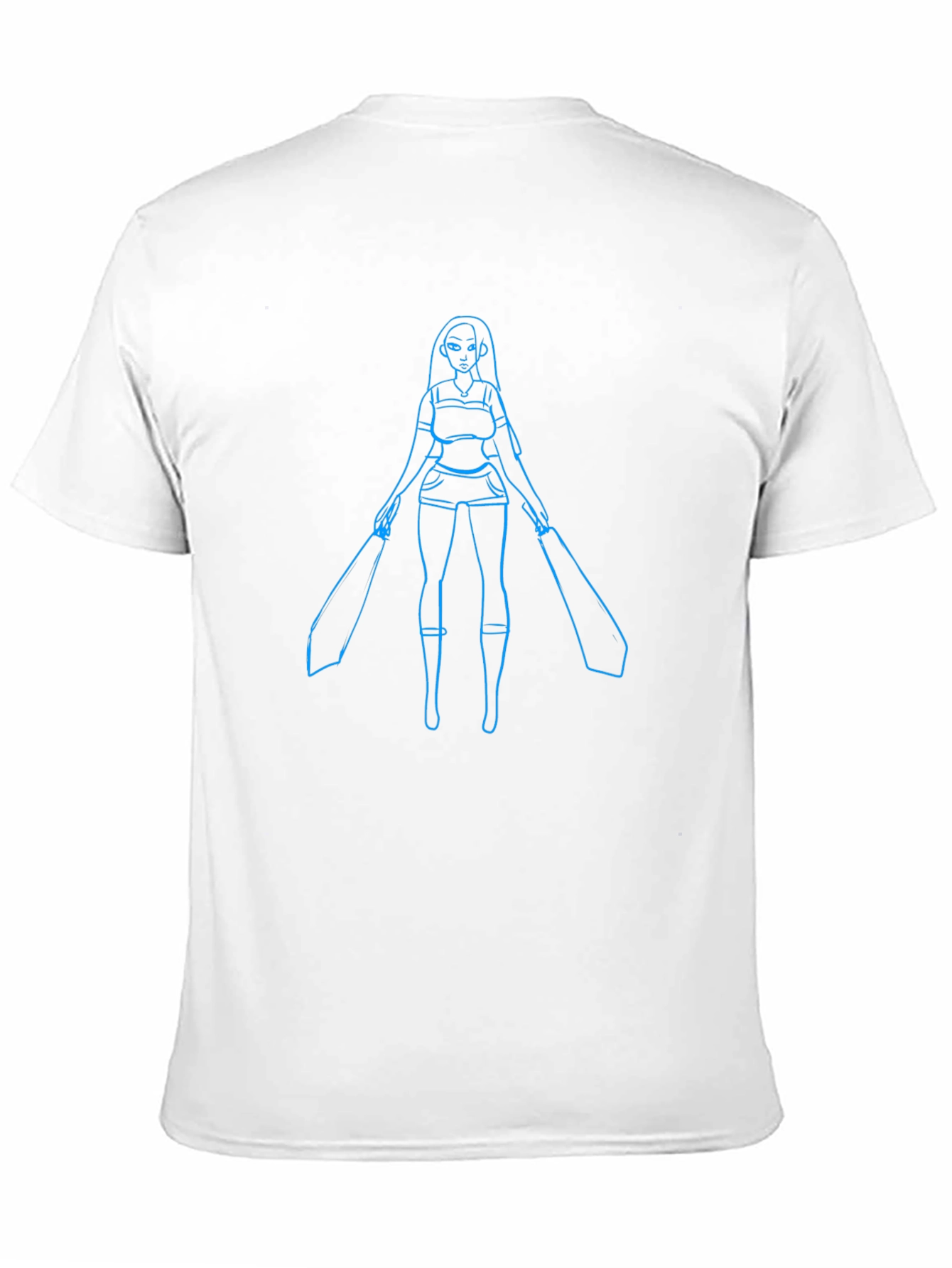 Blue Warrior Graphic Black T-Shirt