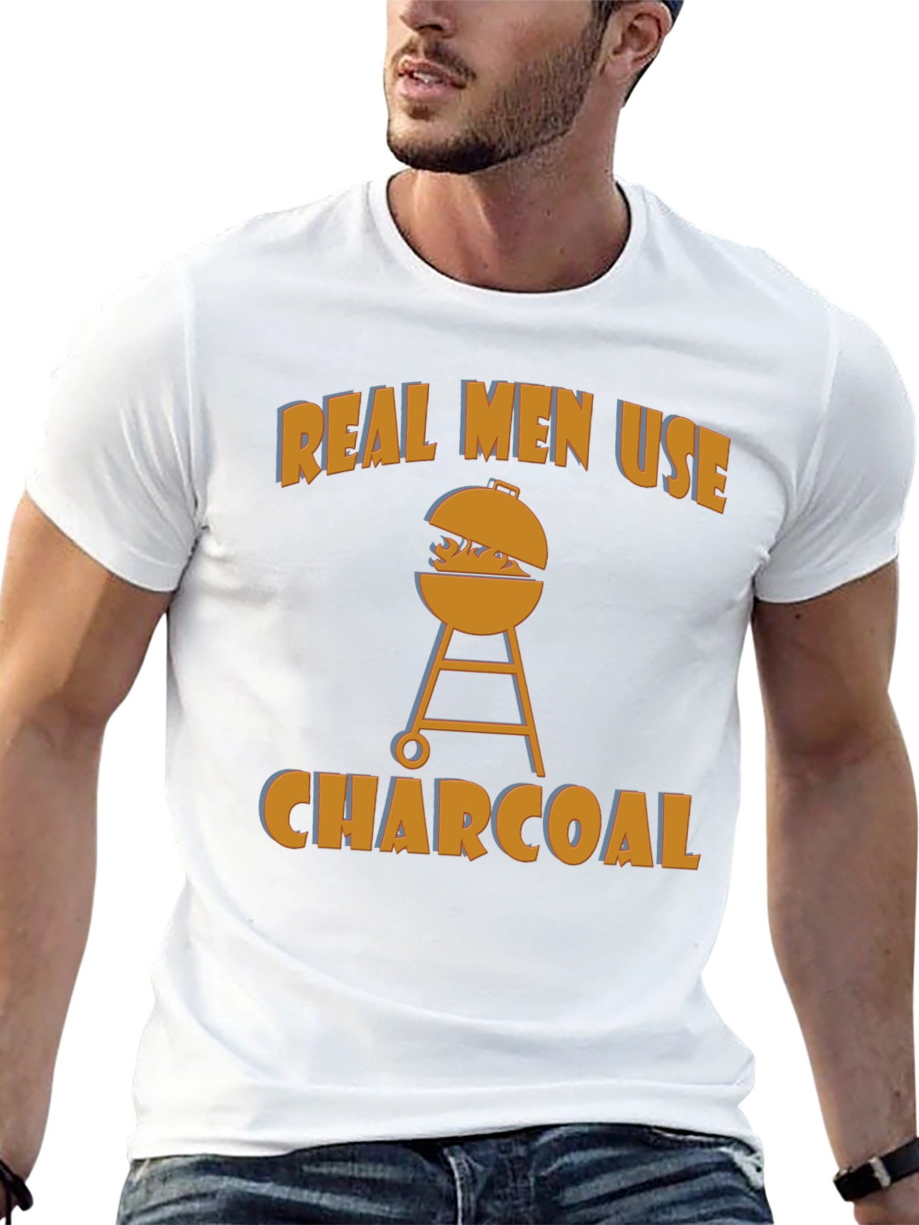 Real Men Use Charcoal Funny BBQ T-Shirt