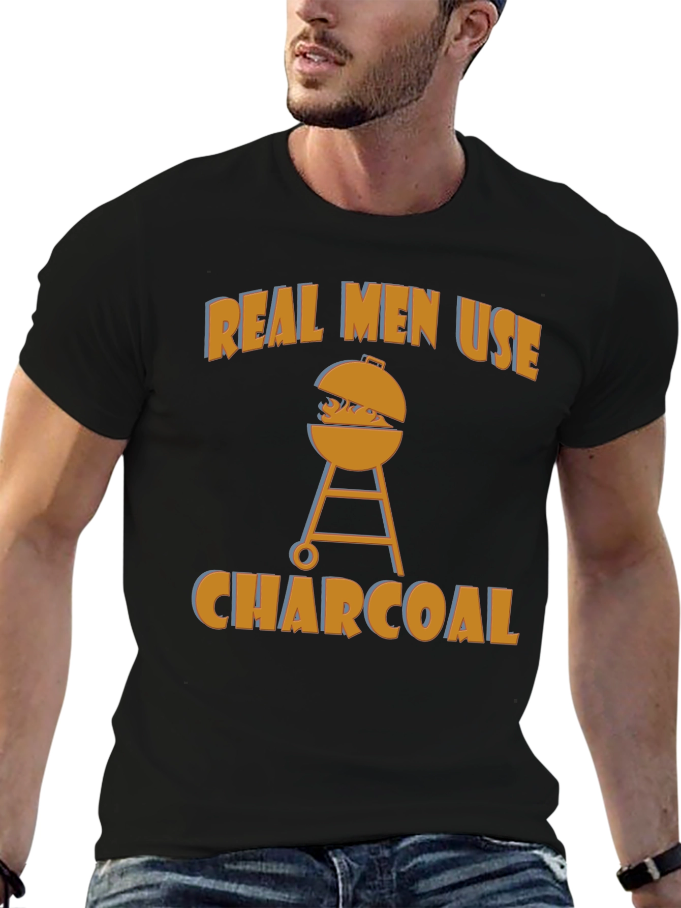 Real Men Use Charcoal Funny BBQ T-Shirt