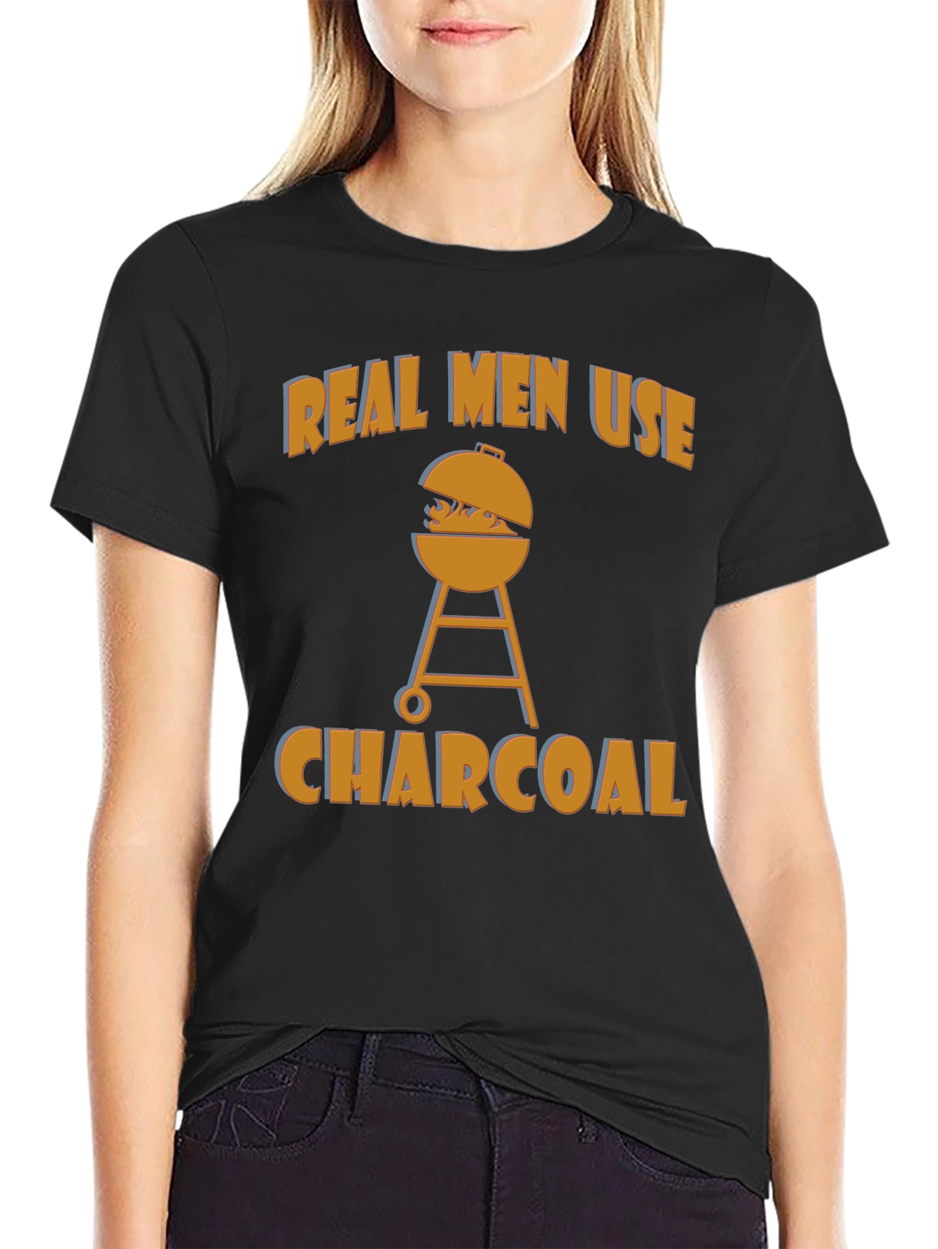 Real Men Use Charcoal Funny BBQ T-Shirt