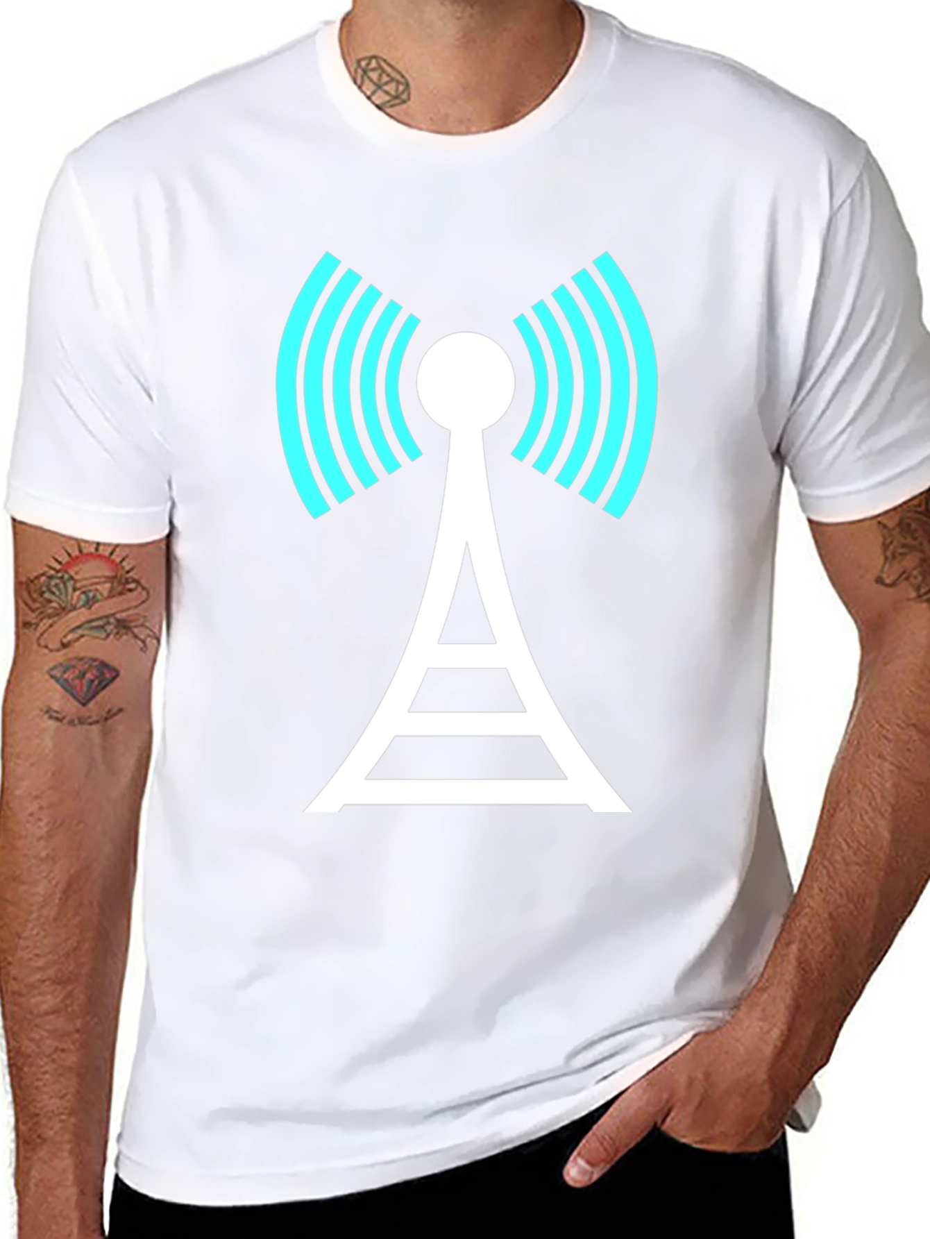 Wireless Tower Graphic Tee - Black