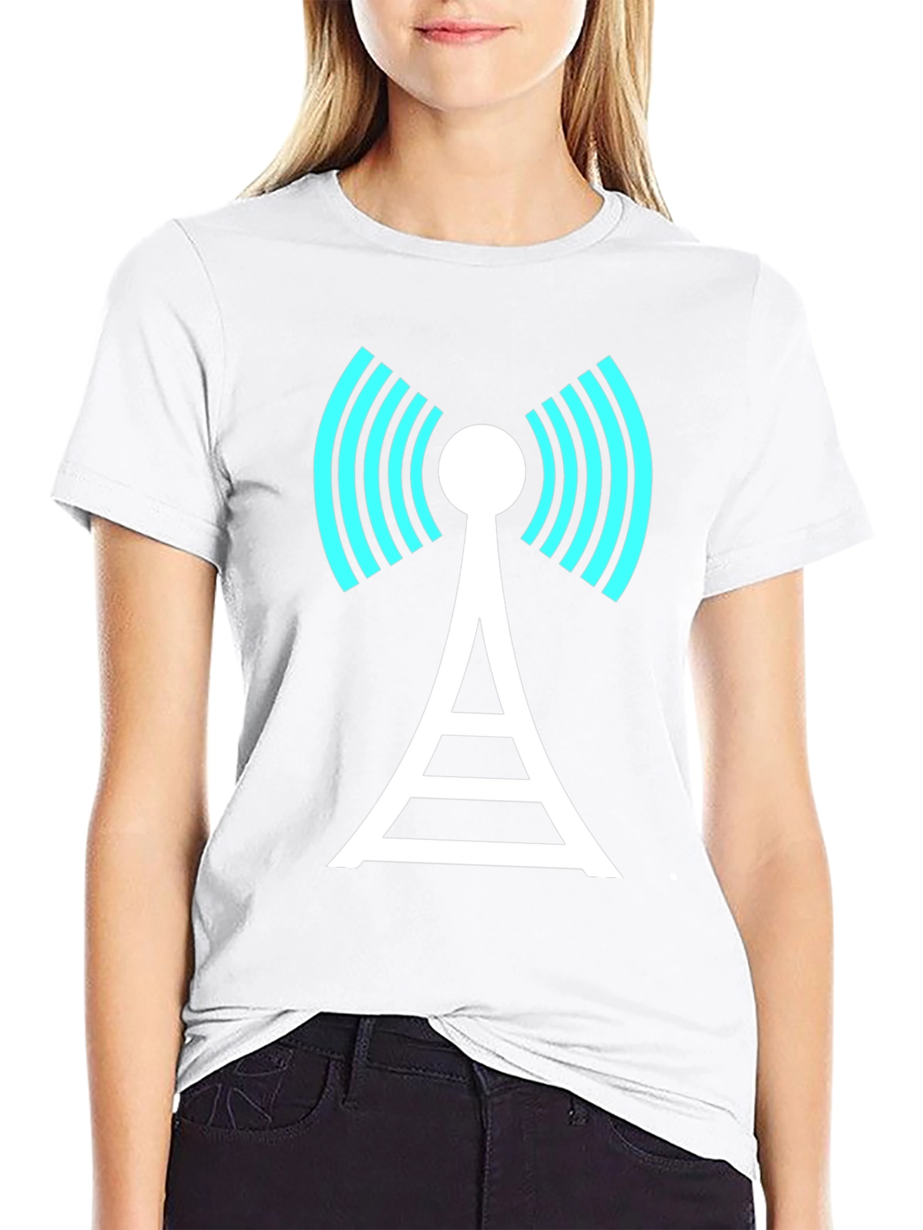 Wireless Tower Graphic Tee - Black