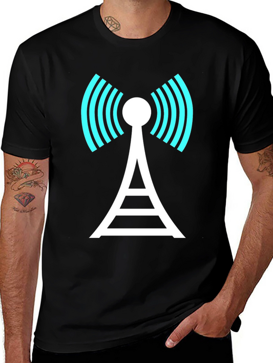 Wireless Tower Graphic Tee - Black