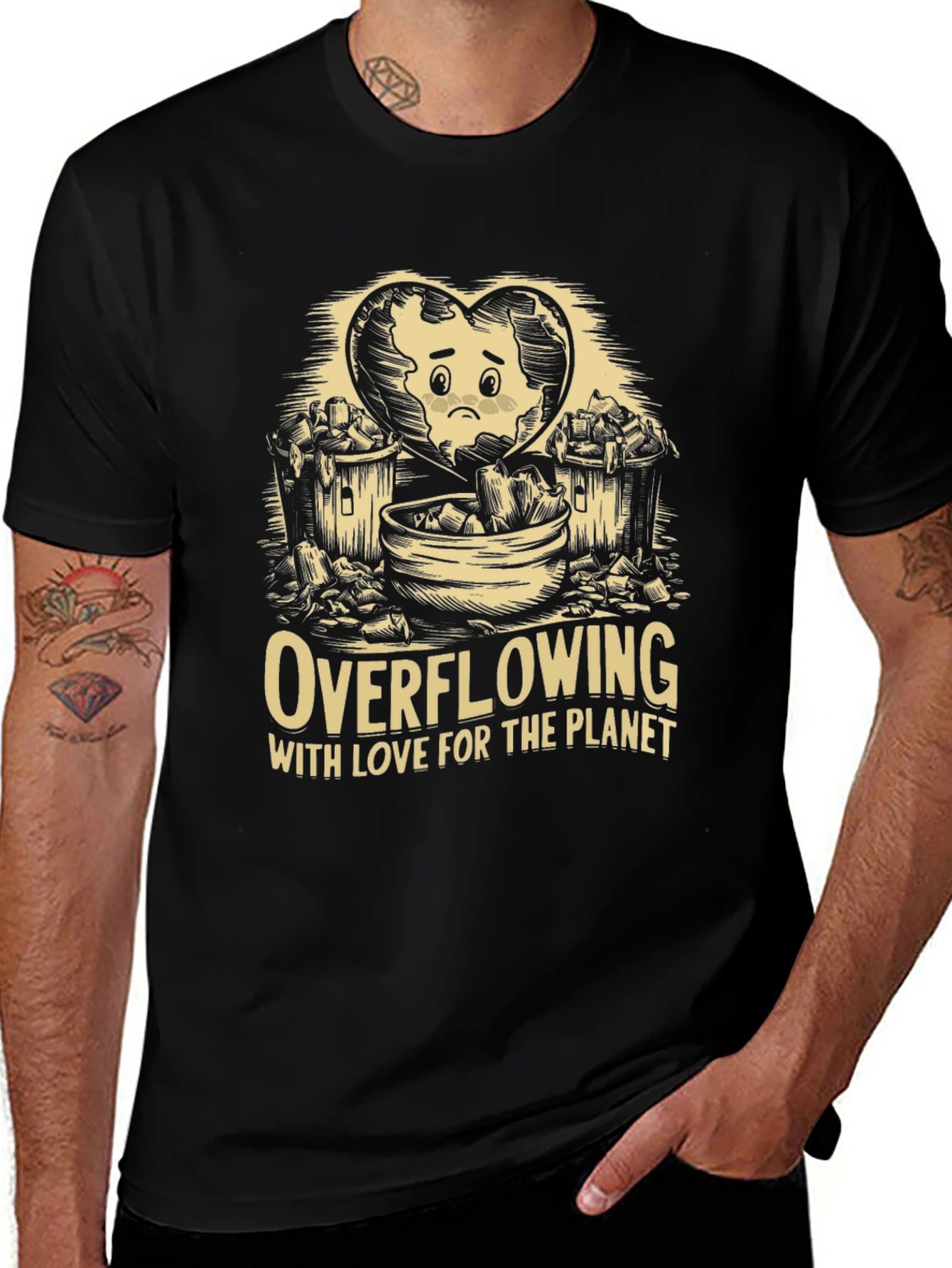 Eco-Awareness Graphic T-Shirt - Overflowing With Love!