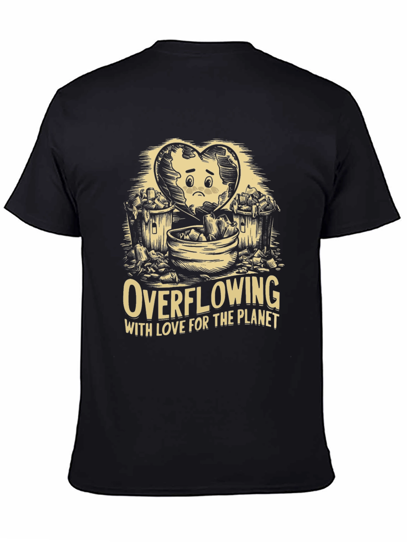 Eco-Awareness Graphic T-Shirt - Overflowing With Love!