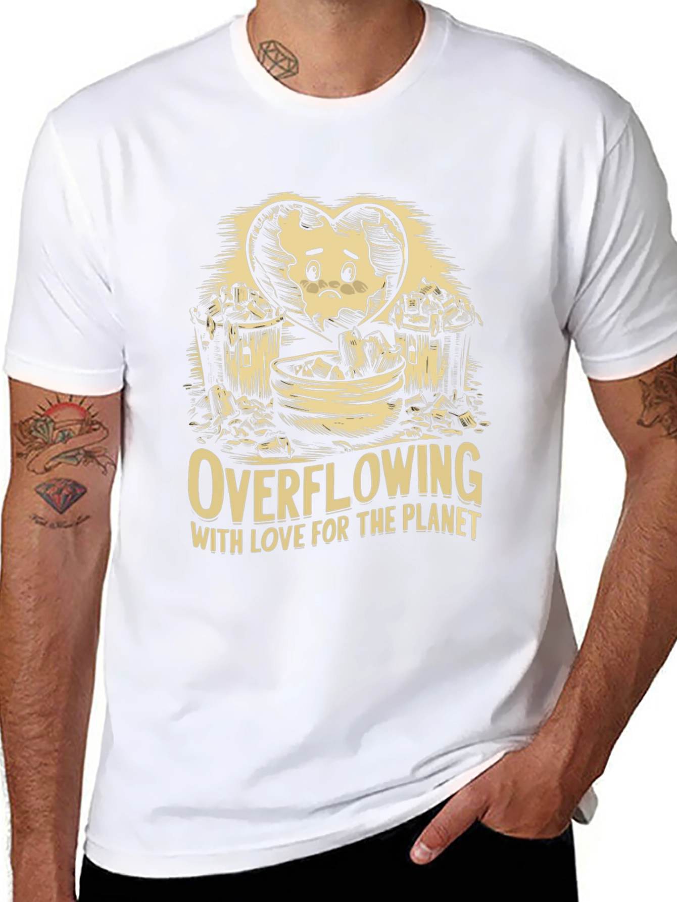 Eco-Awareness Graphic T-Shirt - Overflowing With Love!