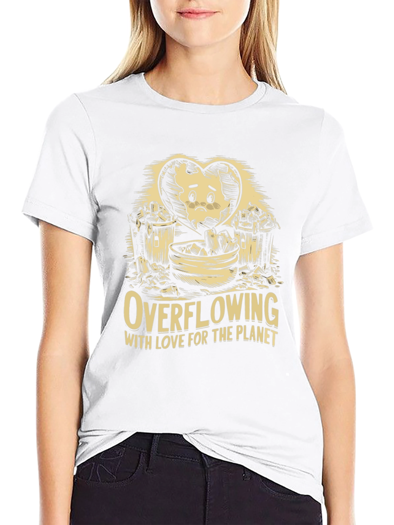 Eco-Awareness Graphic T-Shirt - Overflowing With Love!