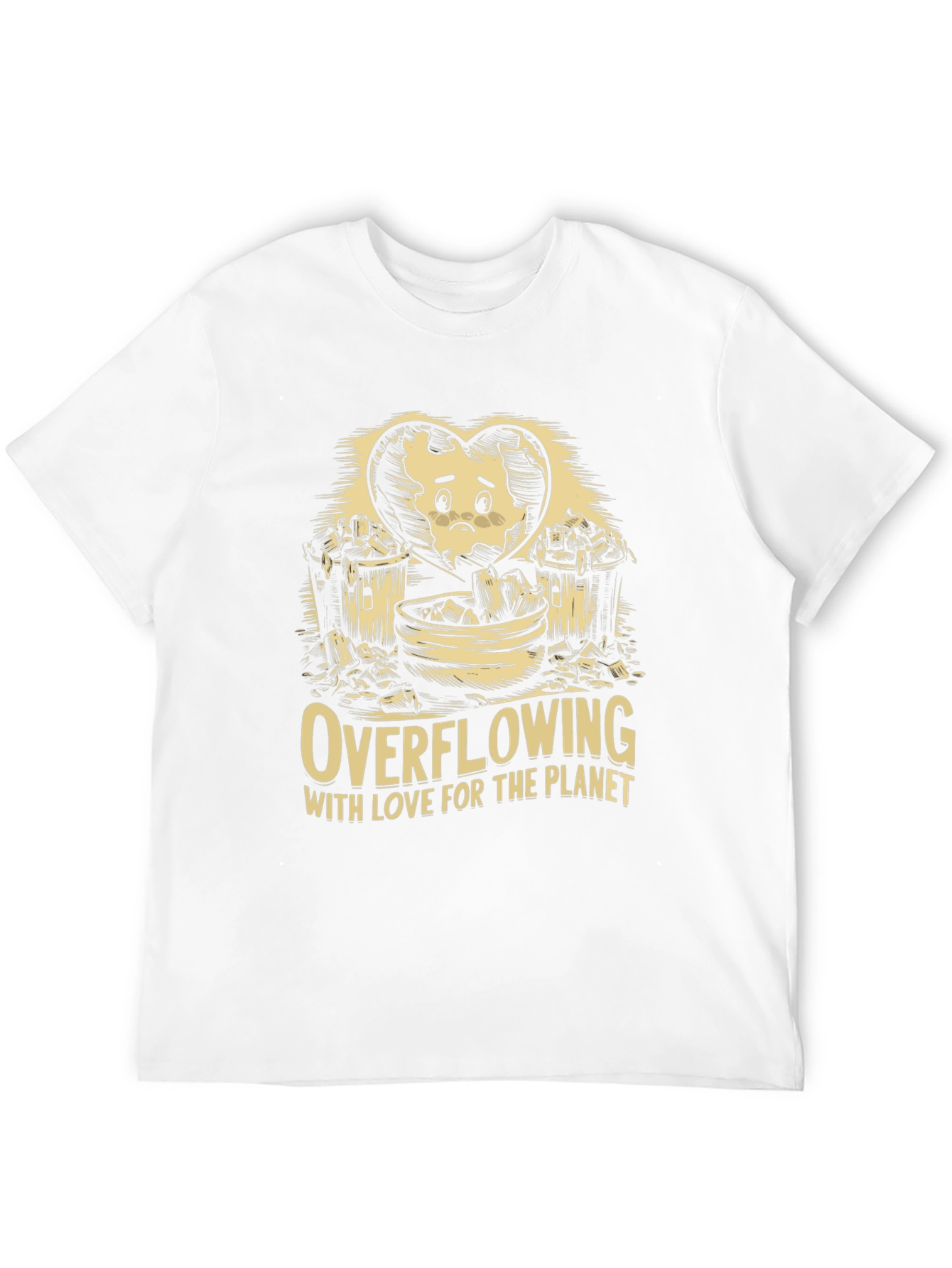 Eco-Awareness Graphic T-Shirt - Overflowing With Love!