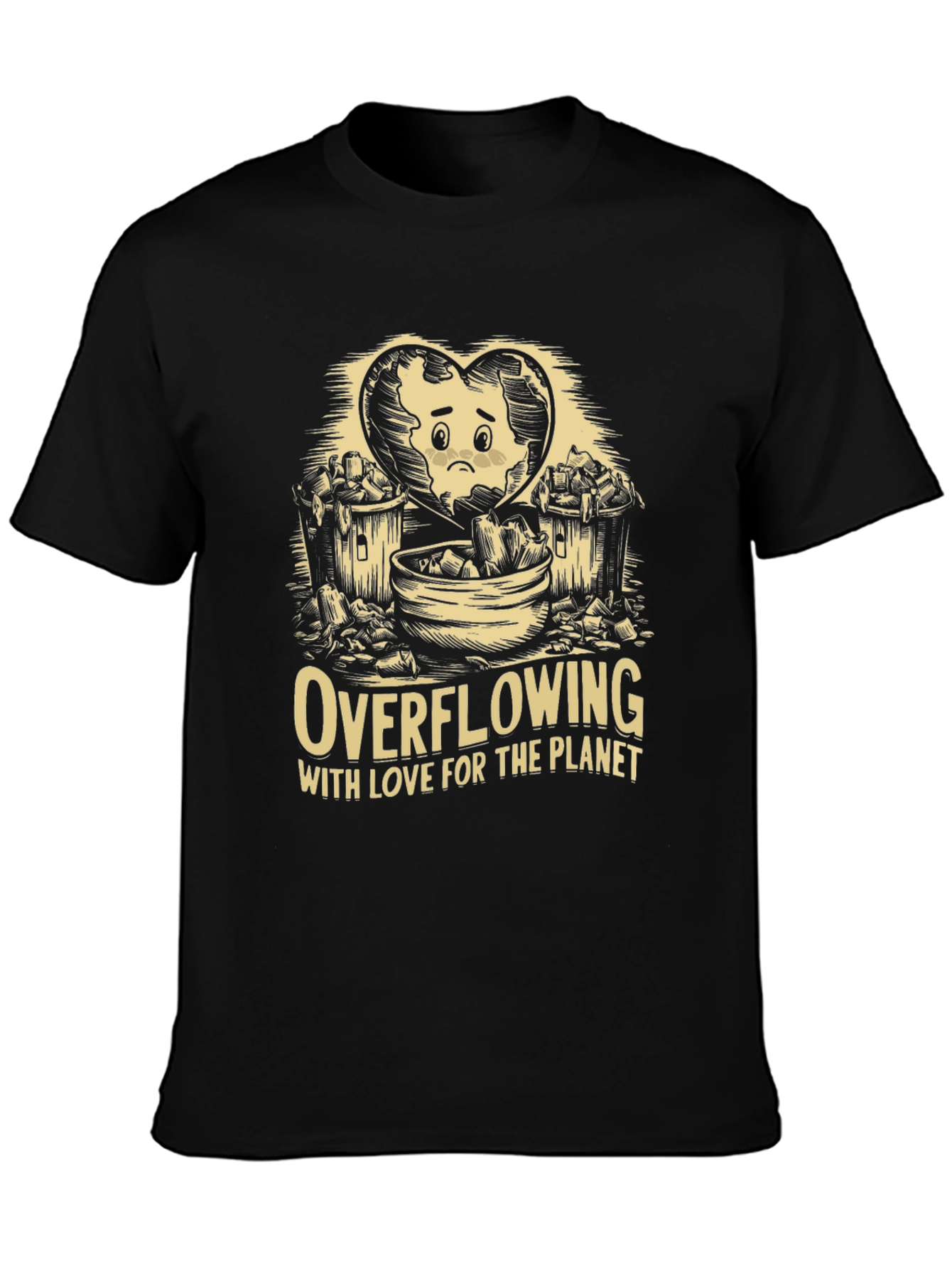 Eco-Awareness Graphic T-Shirt - Overflowing With Love!