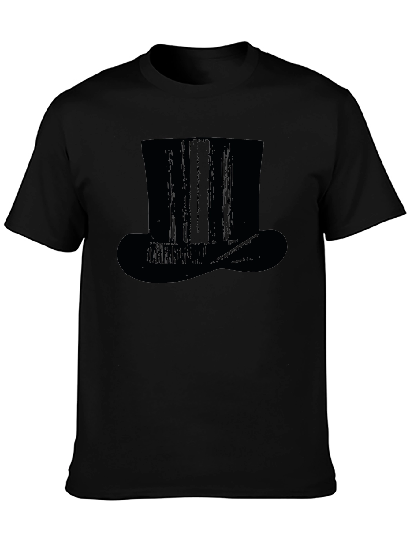 Classic Black Top Hat Graphic T-Shirt