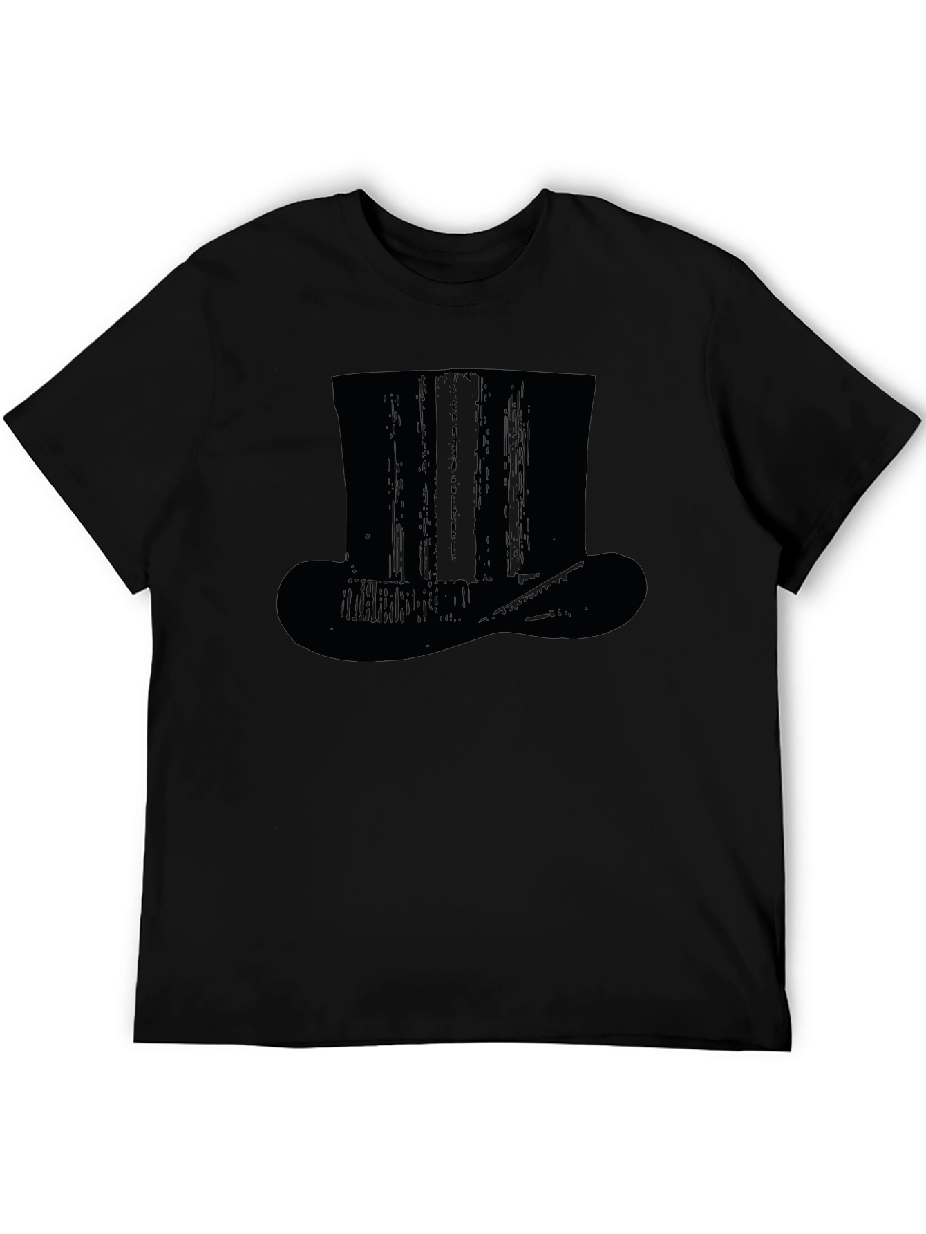 Classic Black Top Hat Graphic T-Shirt