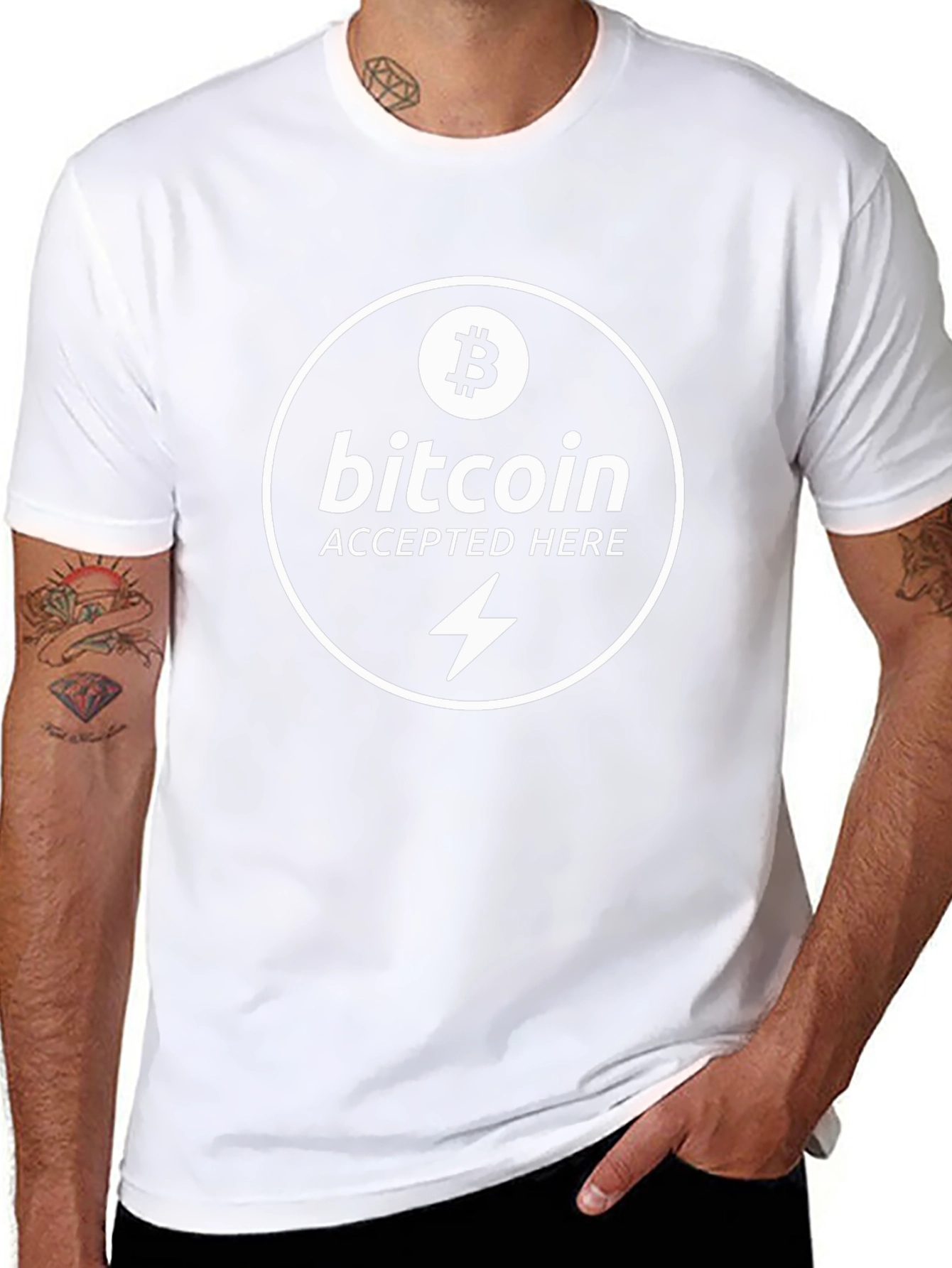Bitcoin Accepted Here Black T-Shirt Crypto BTC