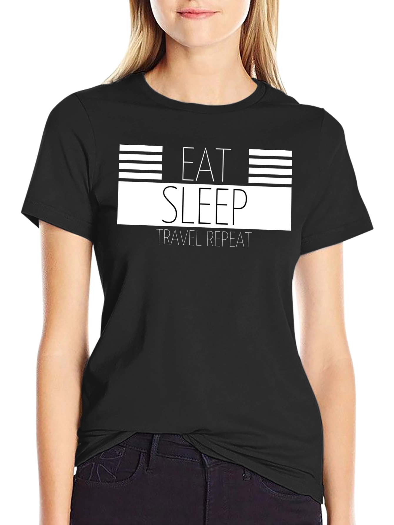 Eat Sleep Travel Repeat Graphic Tee