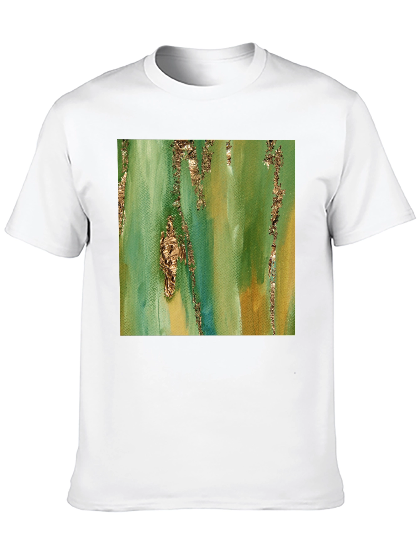 Green & Gold Abstract Art T-Shirt