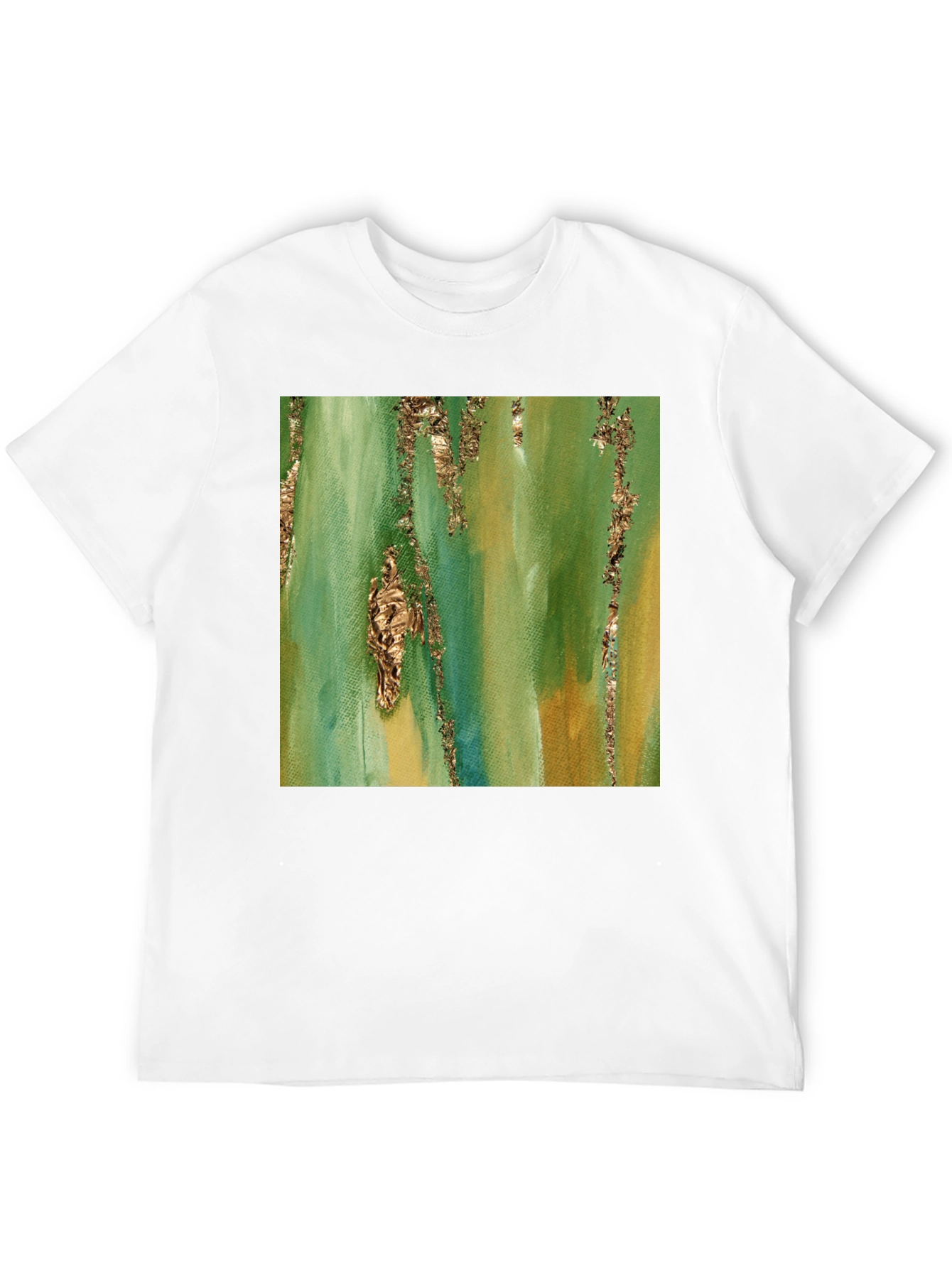 Green & Gold Abstract Art T-Shirt