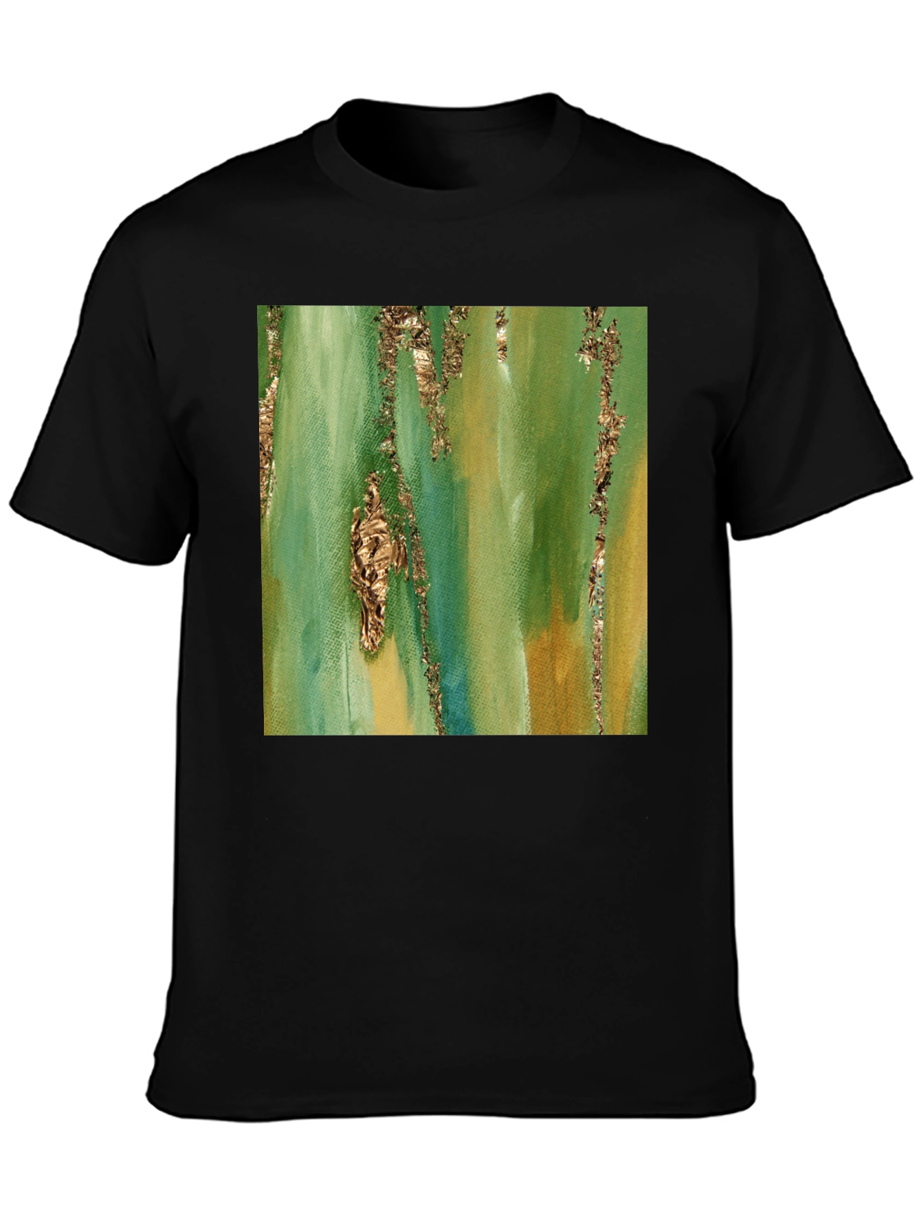 Green & Gold Abstract Art T-Shirt