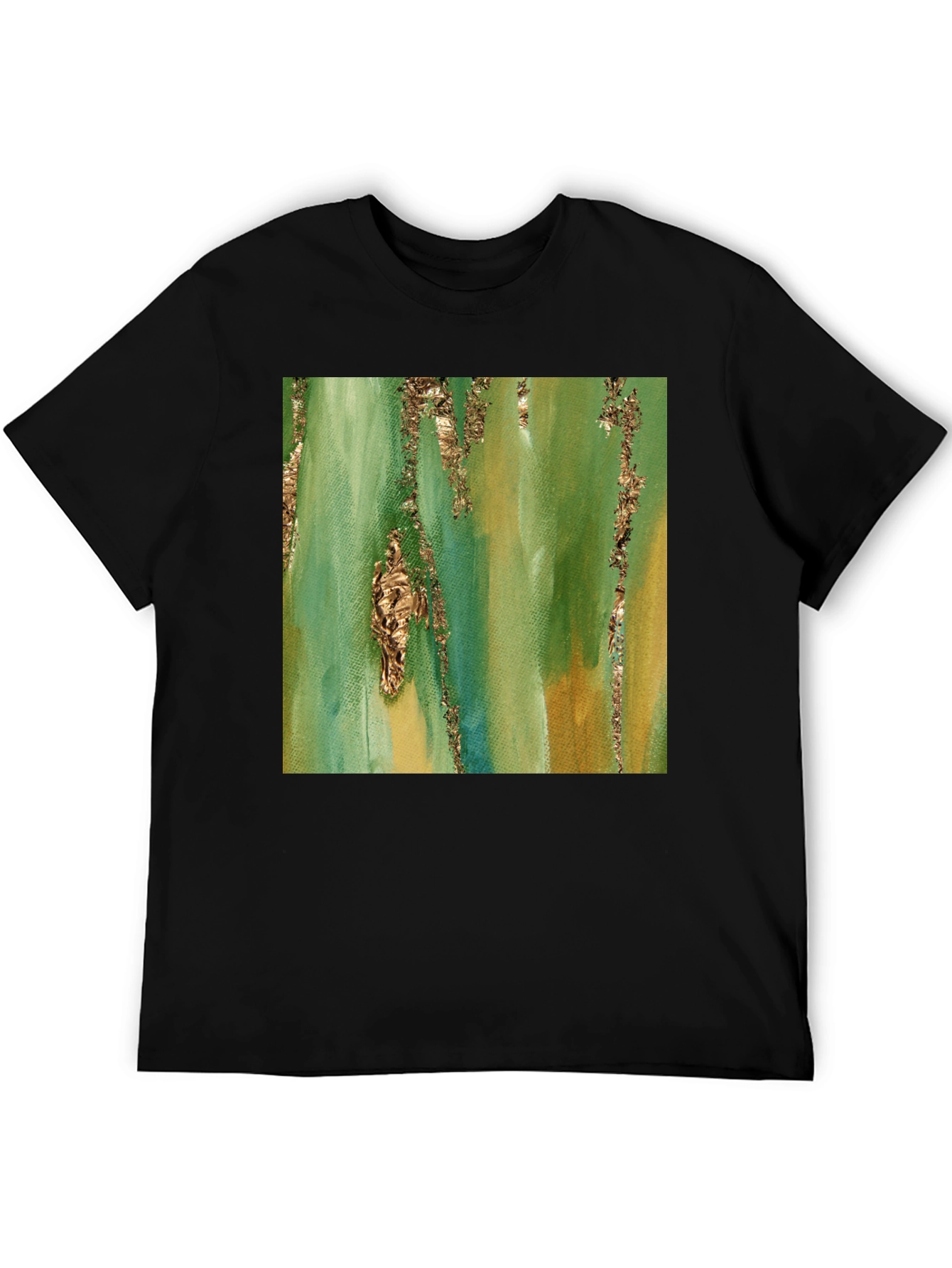 Green & Gold Abstract Art T-Shirt