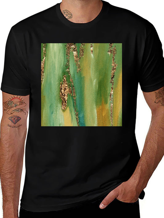 Green & Gold Abstract Art T-Shirt