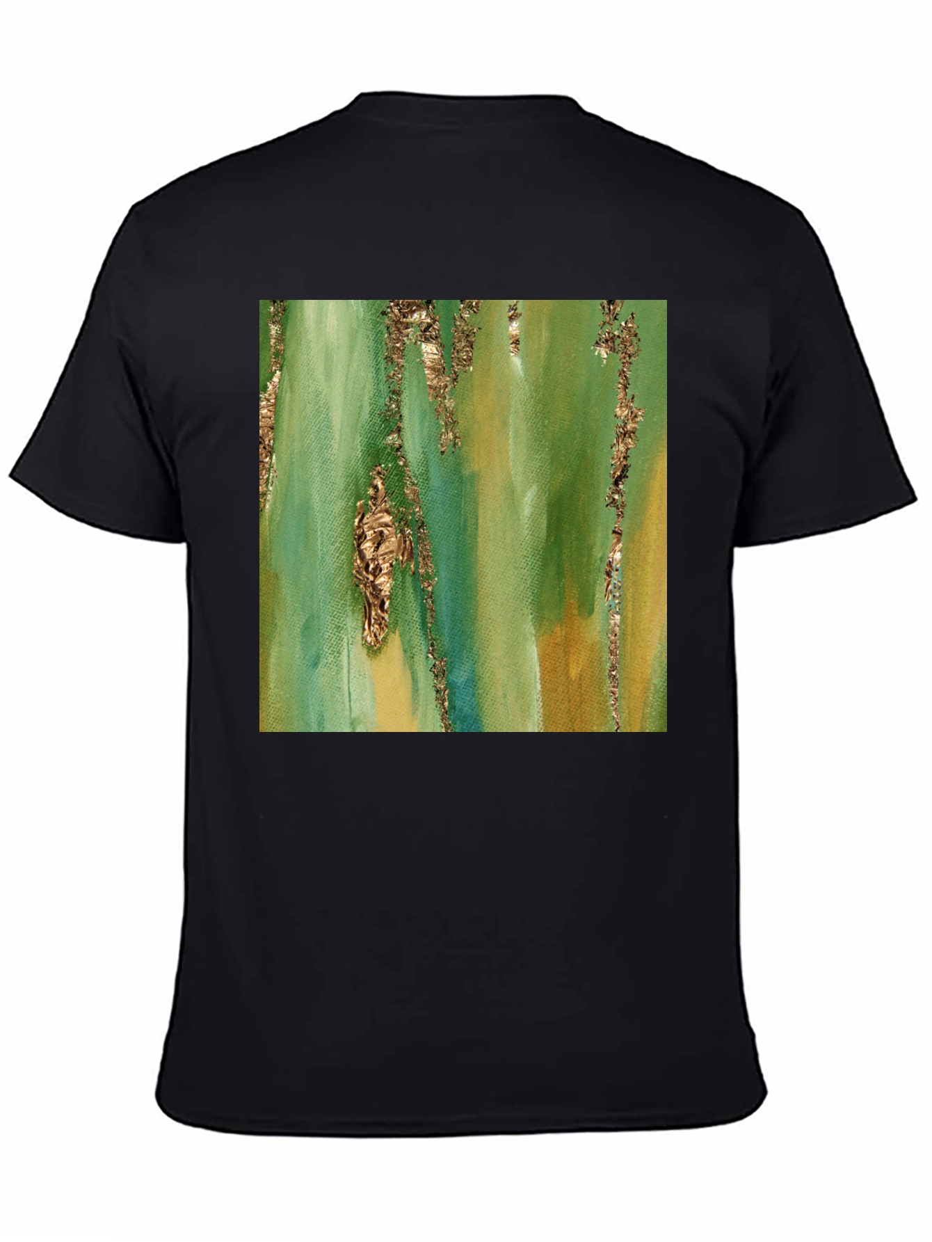 Green & Gold Abstract Art T-Shirt