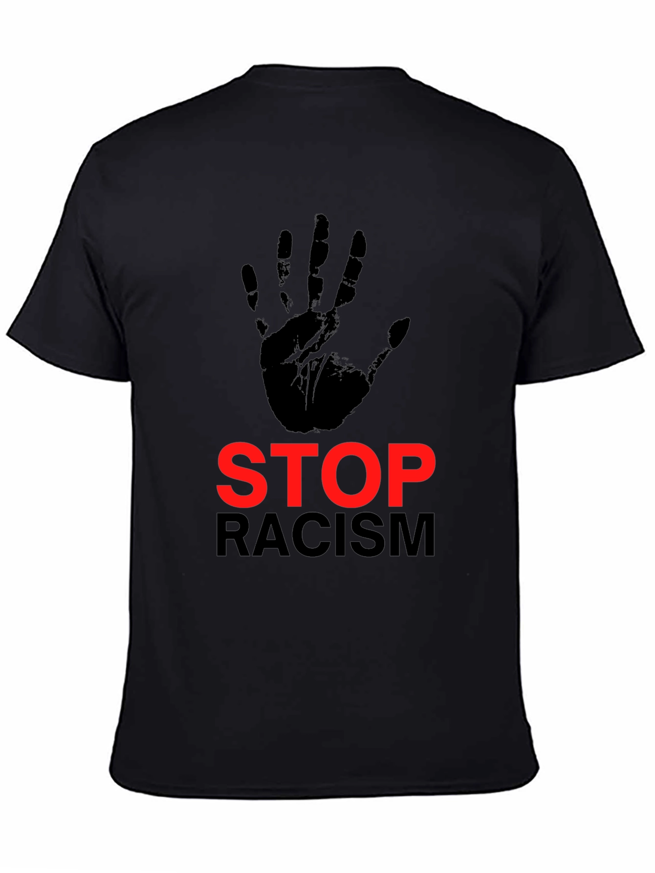 Stop Racism Graphic Print Crew Neck T-Shirt