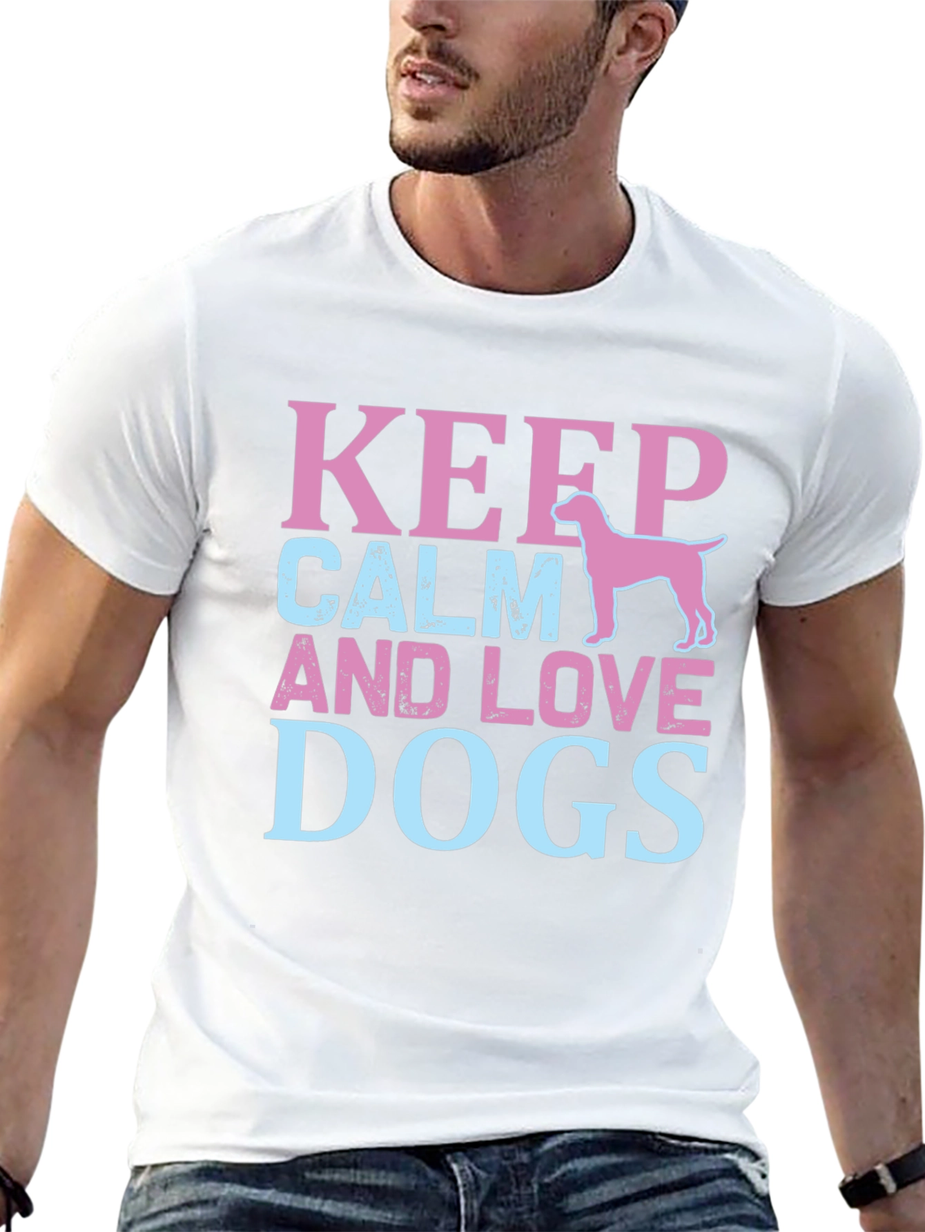 Keep Calm And Love Dogs Graphic Tee