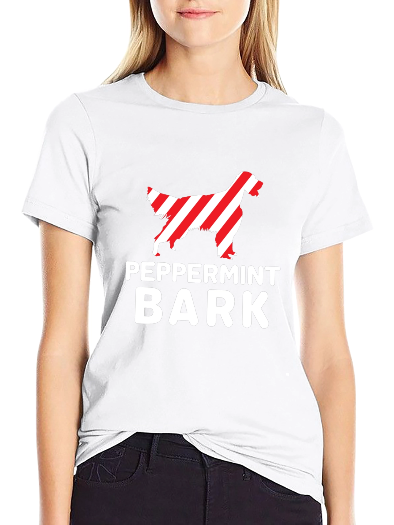 Peppermint Bark Dog T-Shirt - Holiday Novelty Tee
