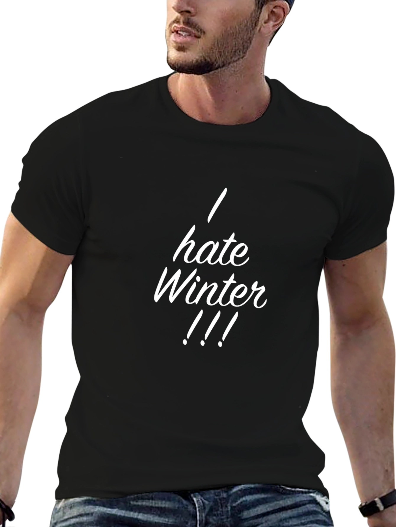 I Hate Winter Black T-Shirt