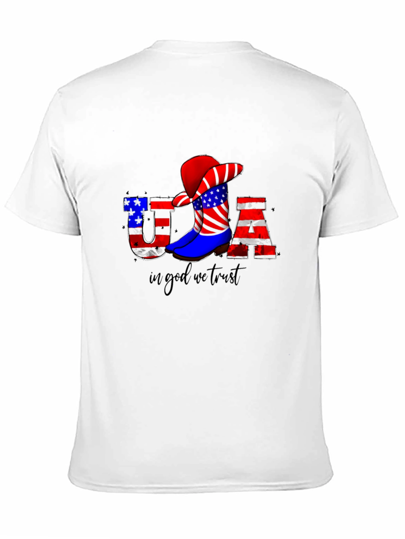 USA Patriotic Cowboy Boot T-Shirt