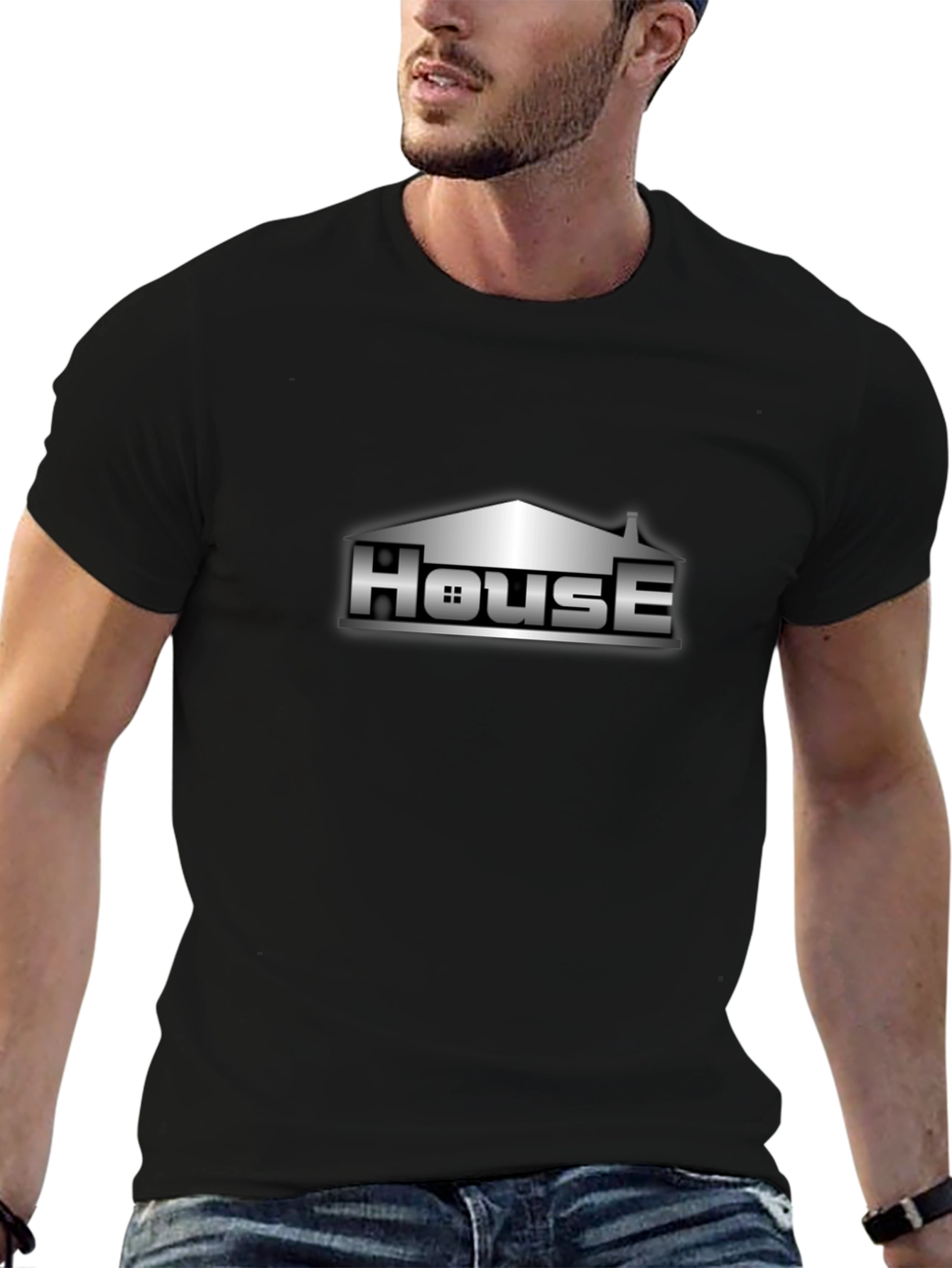 House Graphic Tee - Urban Style Black T-Shirt