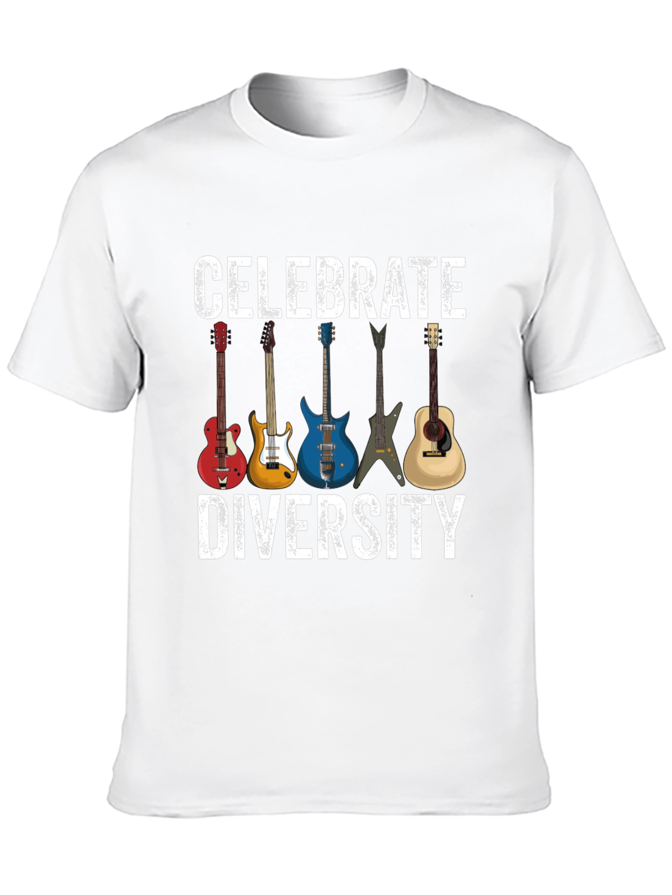 Celebrate Diversity Guitar T-Shirt - Music Lover Tee
